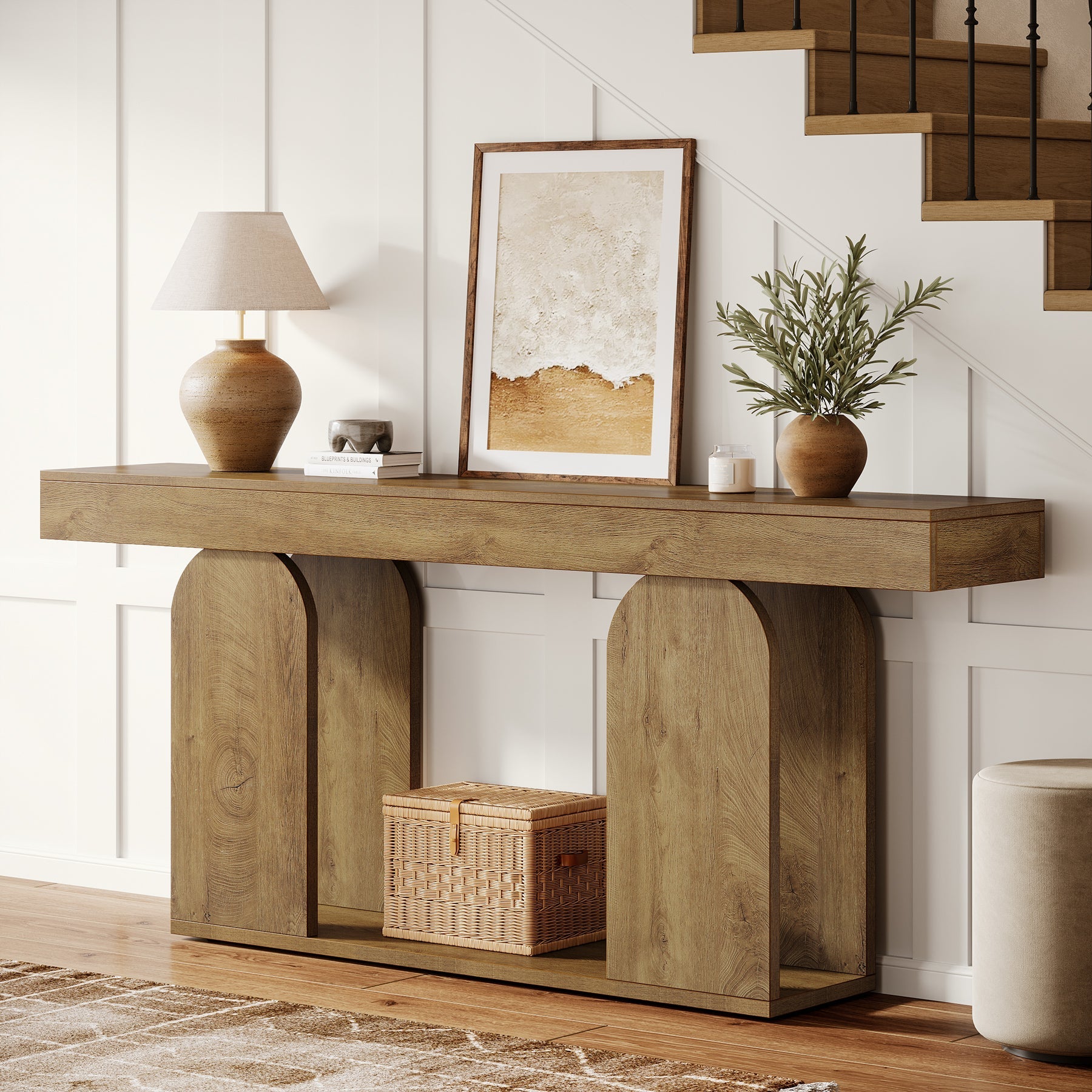 70.9" Console Table, Rustic Sofa Table Hallway Table Tribesigns