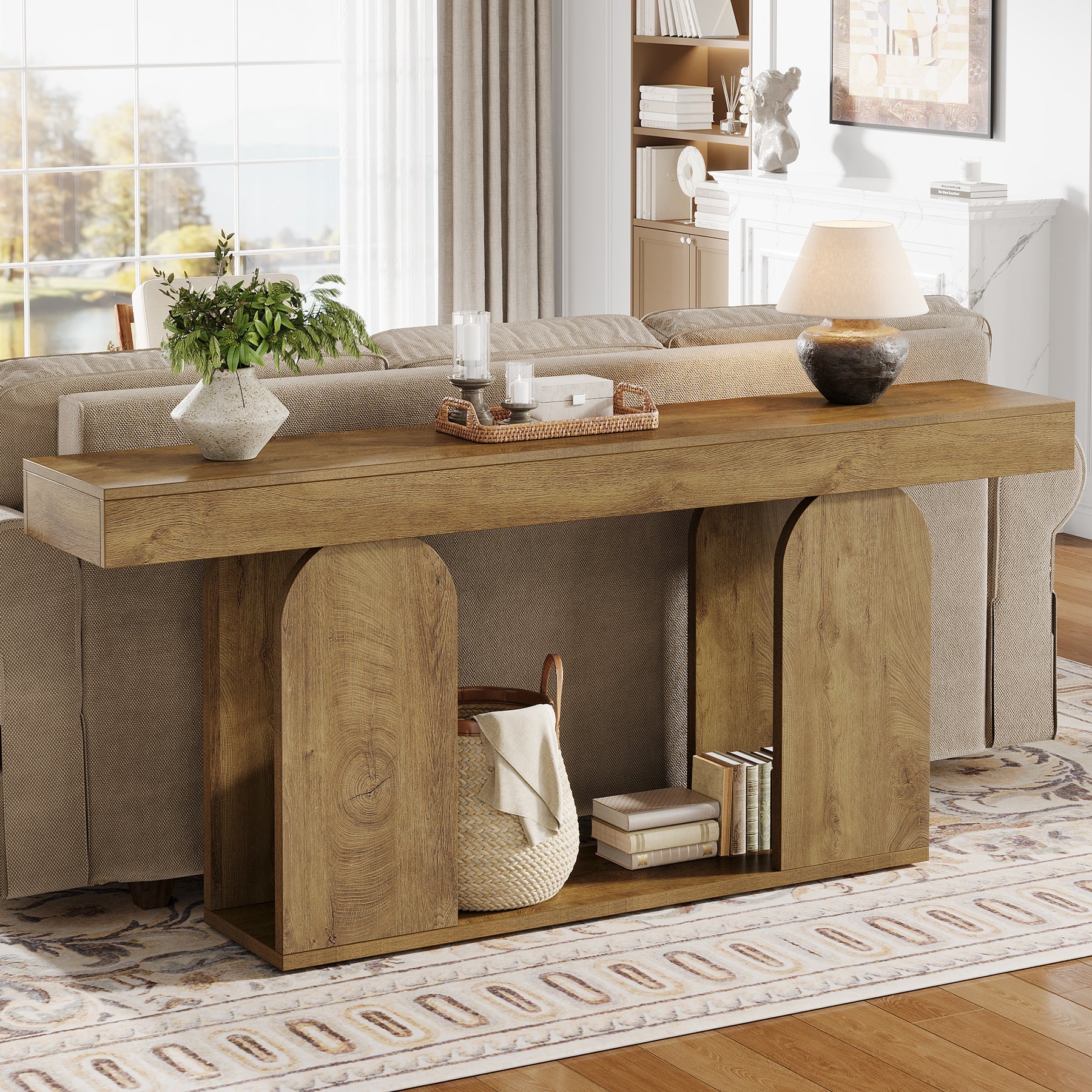 70.9" Console Table, Rustic Sofa Table Hallway Table Tribesigns