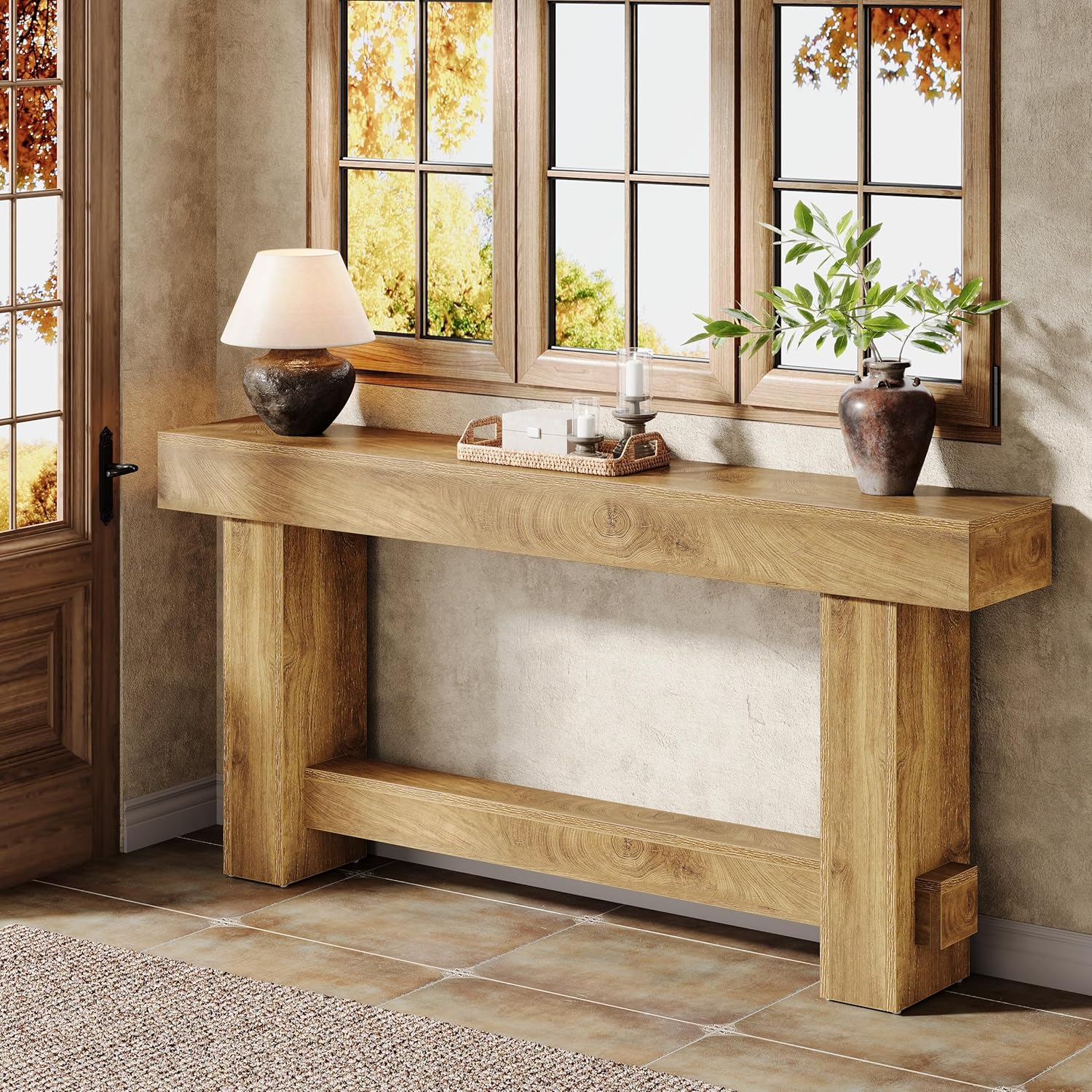 70.9" Console Table, Wooden Farmhouse Sofa Table Hallway Table Tribesigns