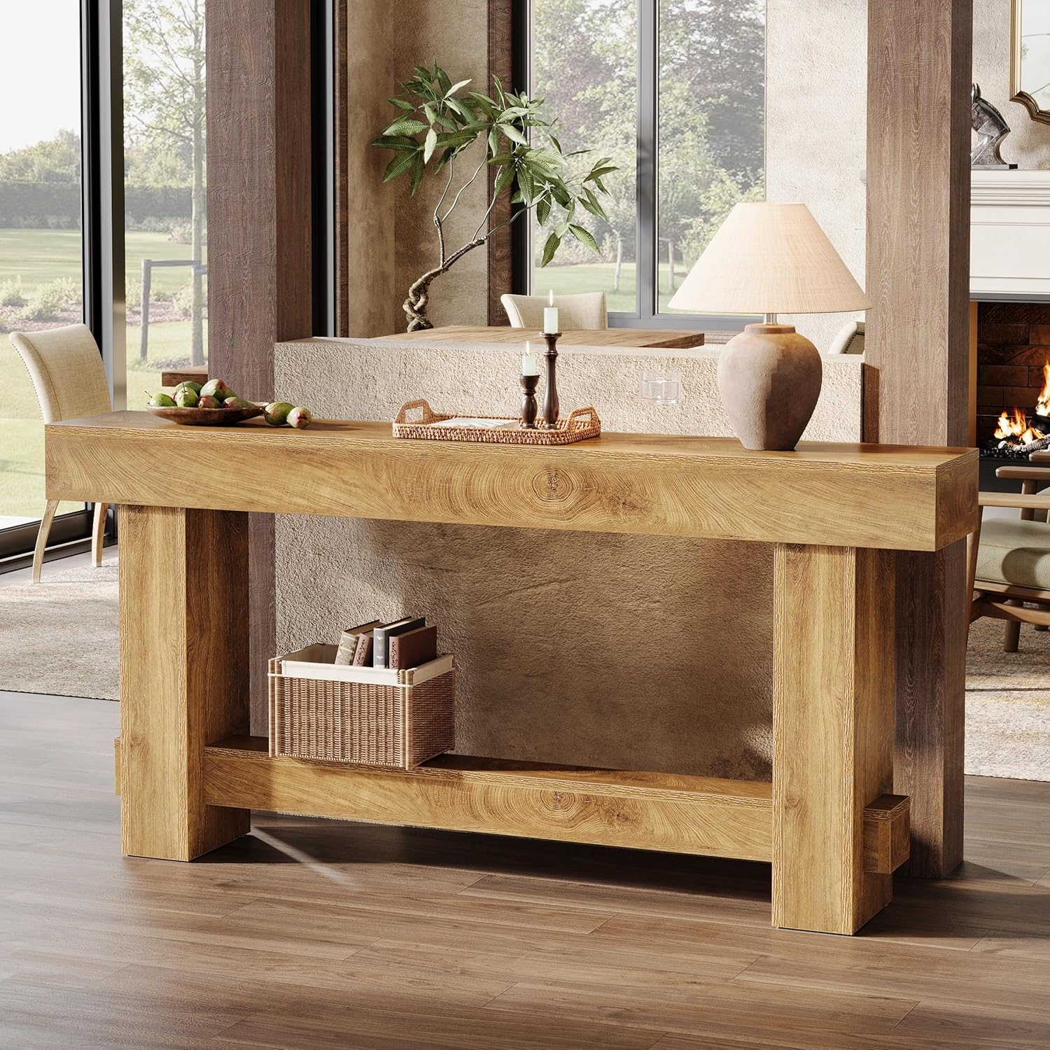 70.9" Console Table, Wooden Farmhouse Sofa Table Hallway Table Tribesigns