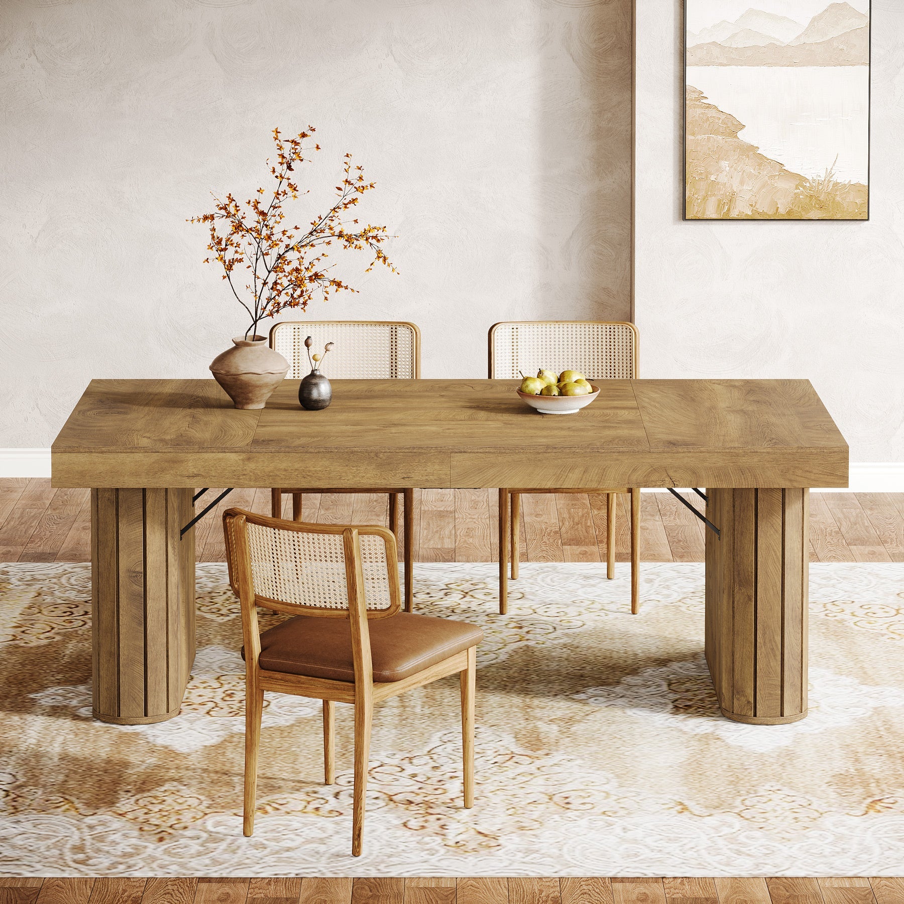 70.9" Dining Table, Farmhouse Kitchen Table with Thick Tabletop for 6 - 8 Tribesigns