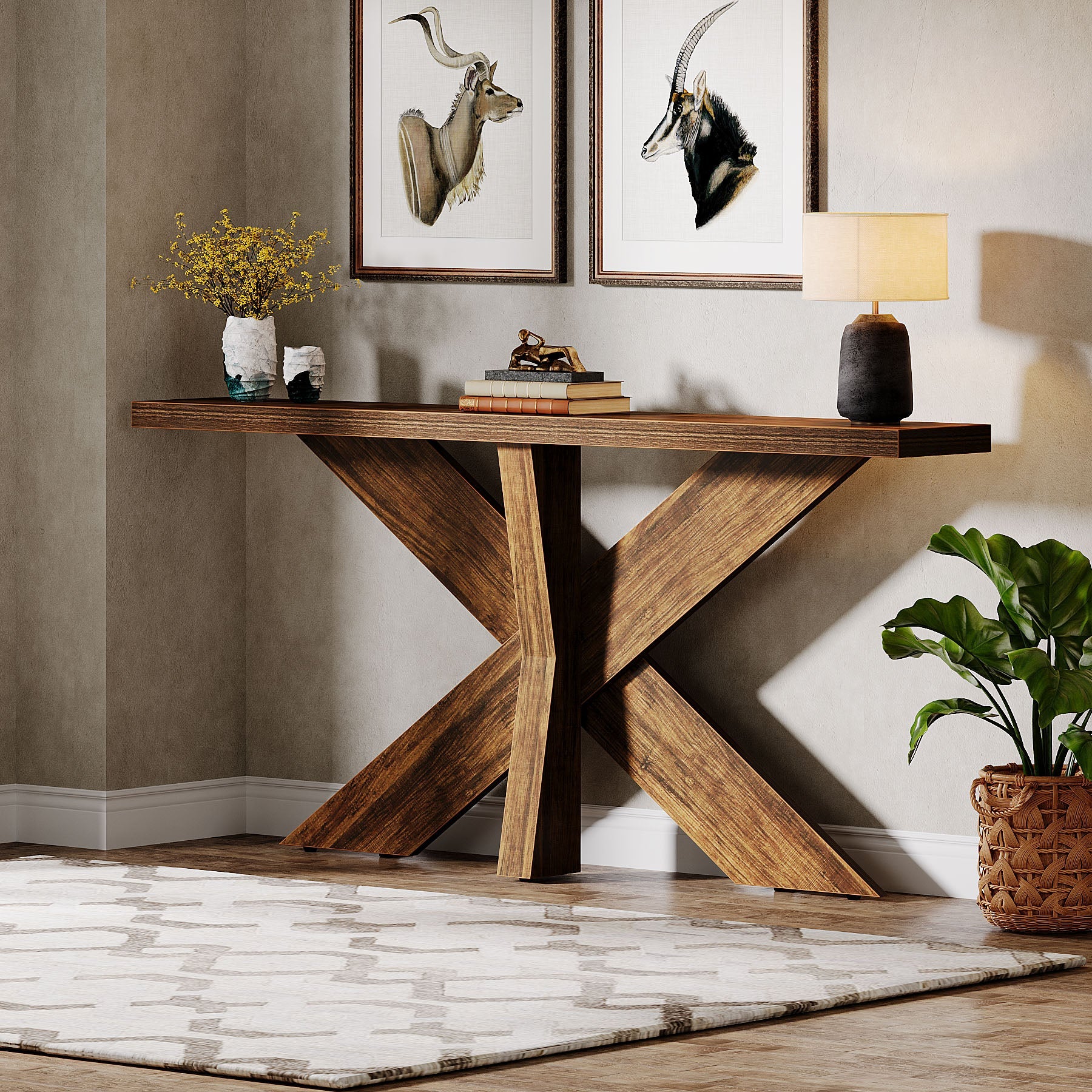 70.9" Farmhouse Console Table, Wood Sofa Hallway Table Tribesigns