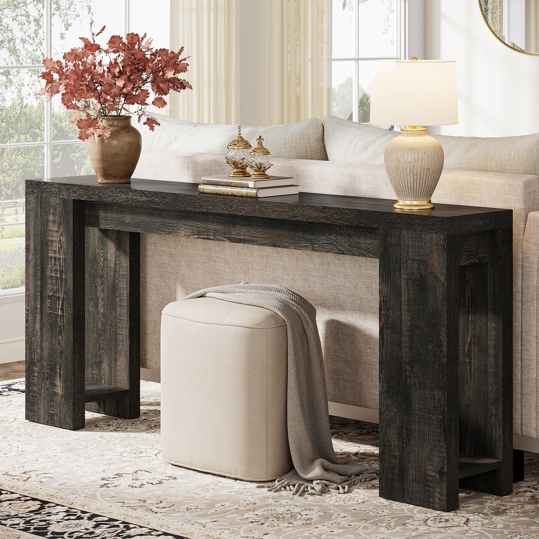 70.9" Wood Console Table, Farmhouse Sofa Table Entryway Table Tribesigns