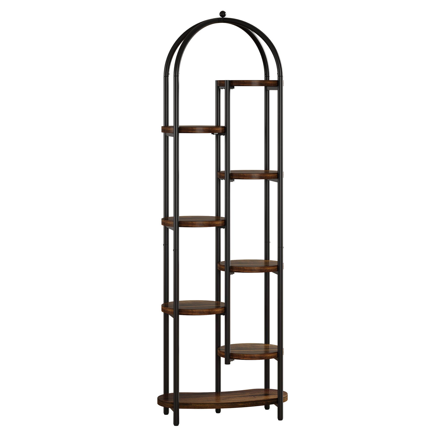 70" Tall Plant Stand Indoor, 8-Tier Arched Plant Shelf Corner Display Rack with Metal Frame