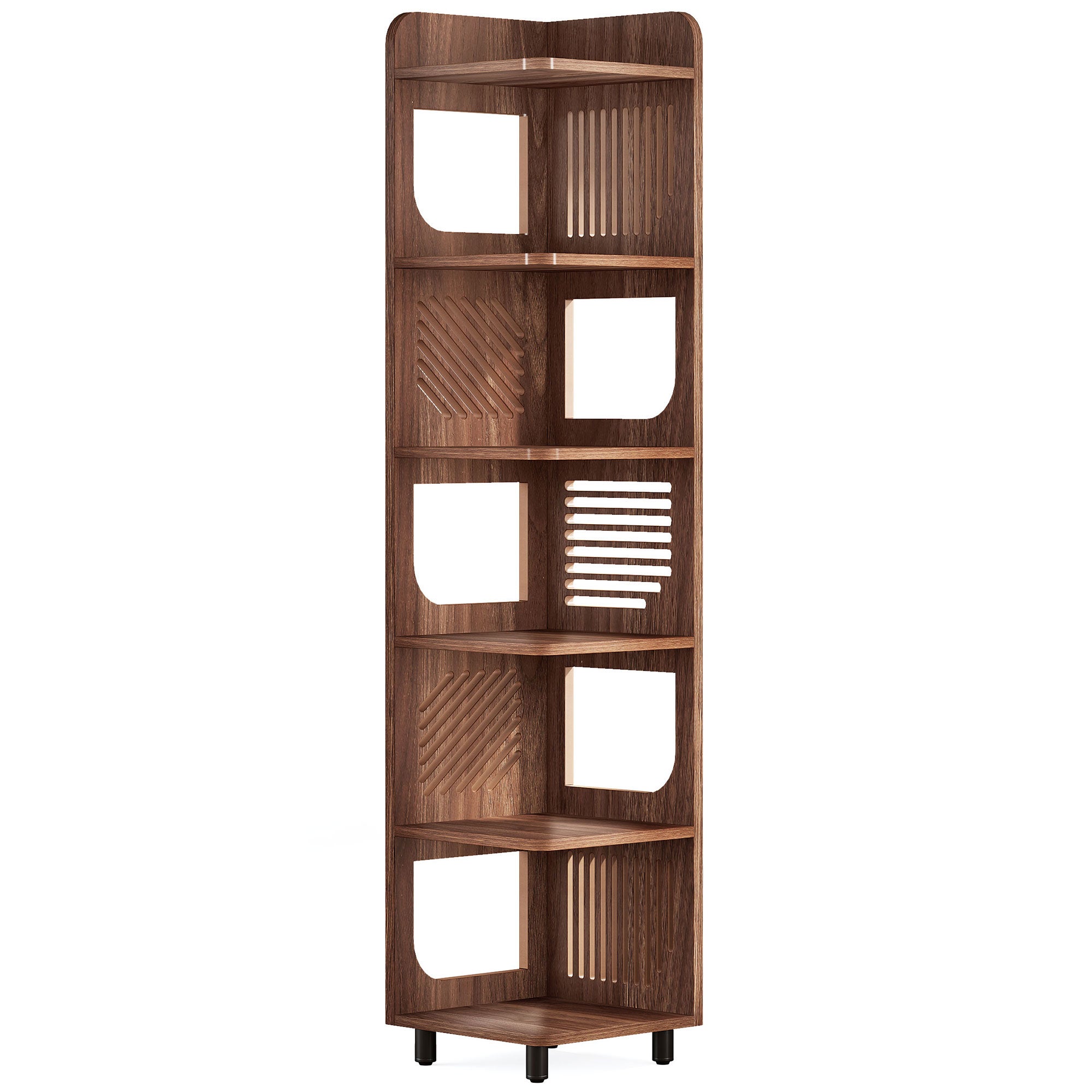 71" Corner Shelf, Narrow Bookshelf Display Shelf with Storage Rack
