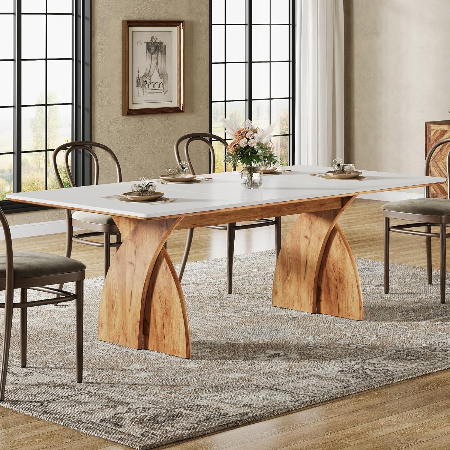 71" Kitchen Table, Modern Dining Table with Heavy Duty Legs for 6 - 8 Tribesigns