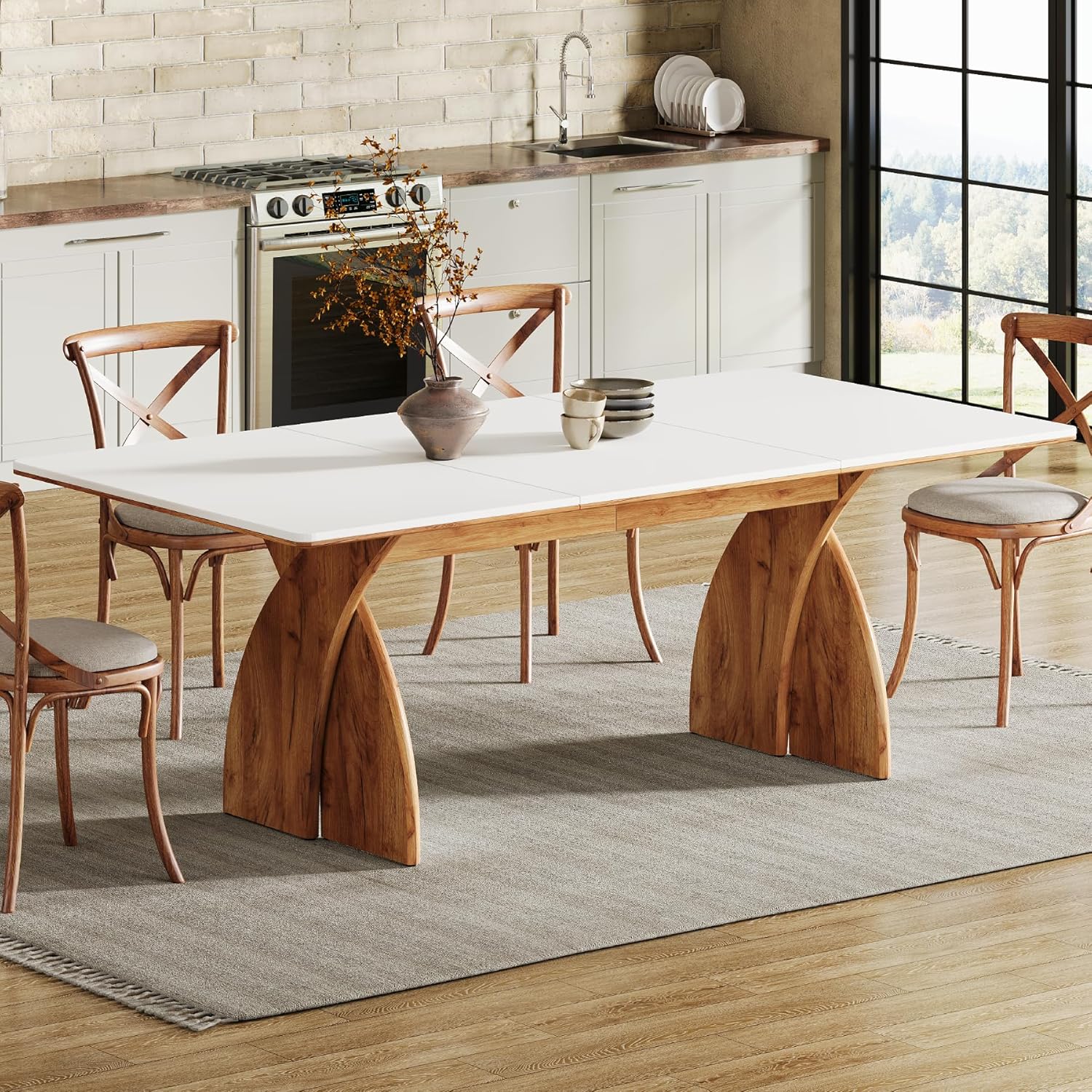 71" Kitchen Table, Modern Dining Table with Heavy Duty Legs for 6 - 8 Tribesigns