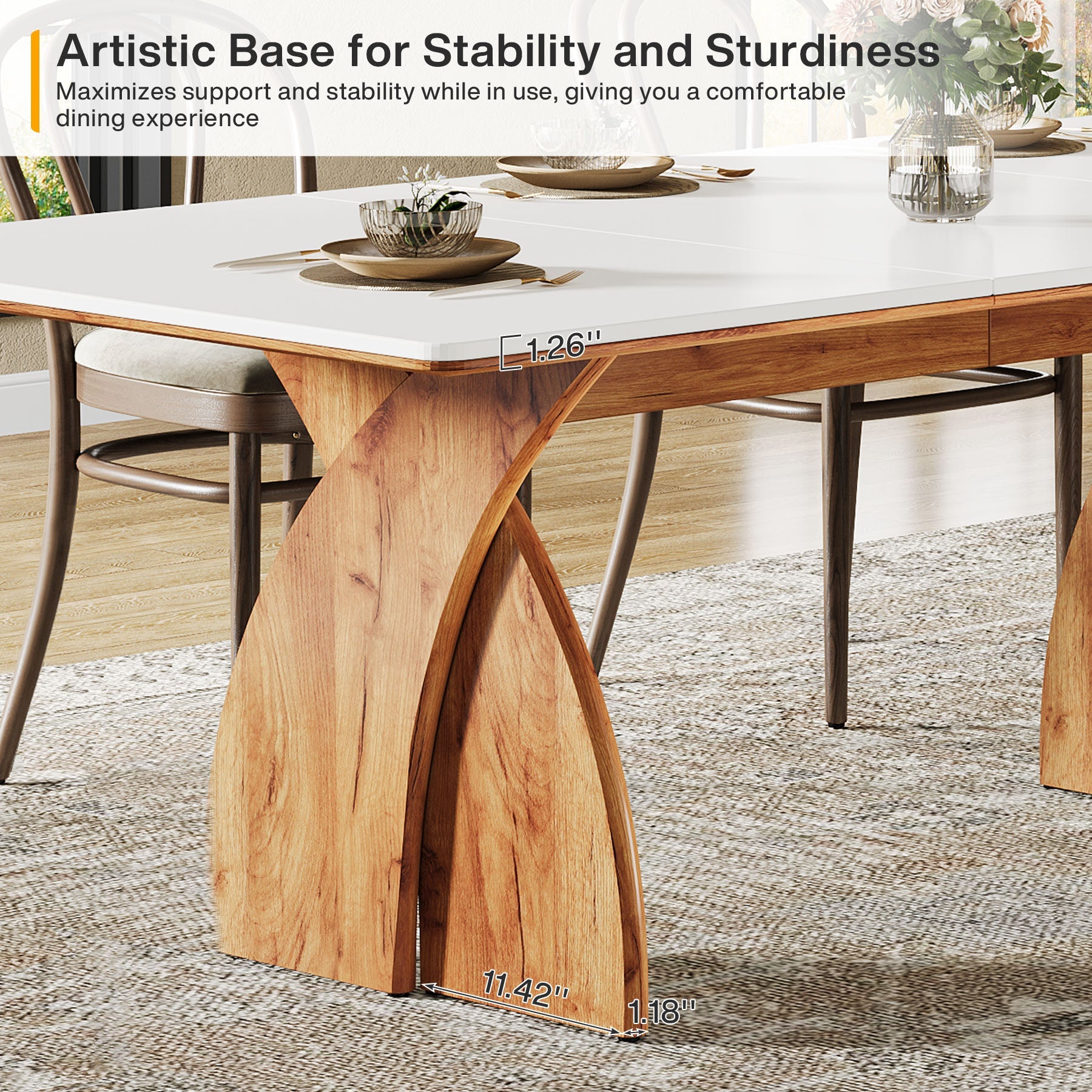 71" Kitchen Table, Modern Dining Table with Heavy Duty Legs for 6 - 8 Tribesigns