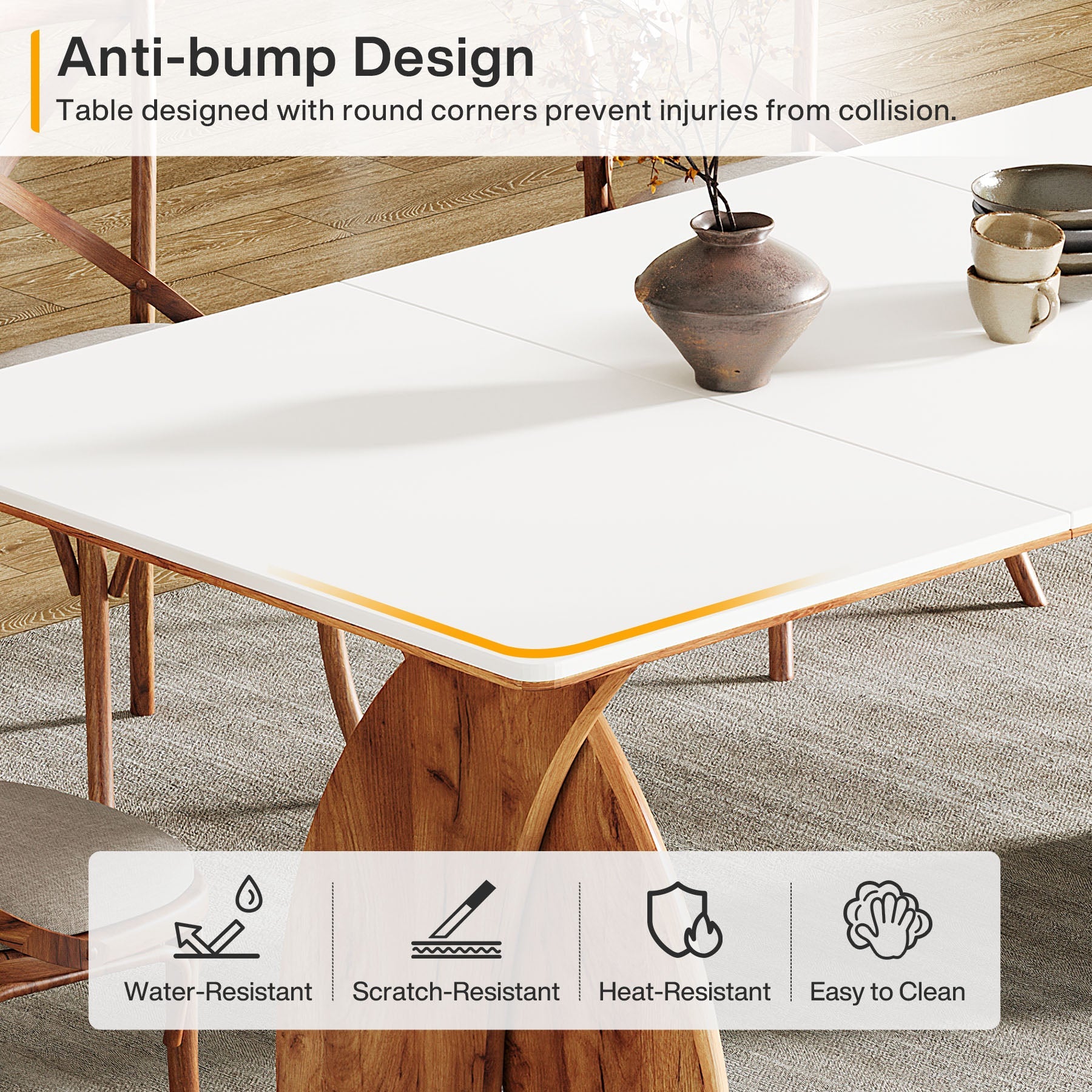 71" Kitchen Table, Modern Dining Table with Heavy Duty Legs for 6 - 8 Tribesigns