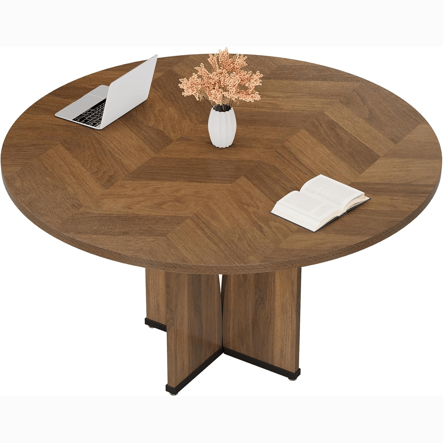 39" Round Conference Table for 4, Multi-Purpose Office Table for Meetings