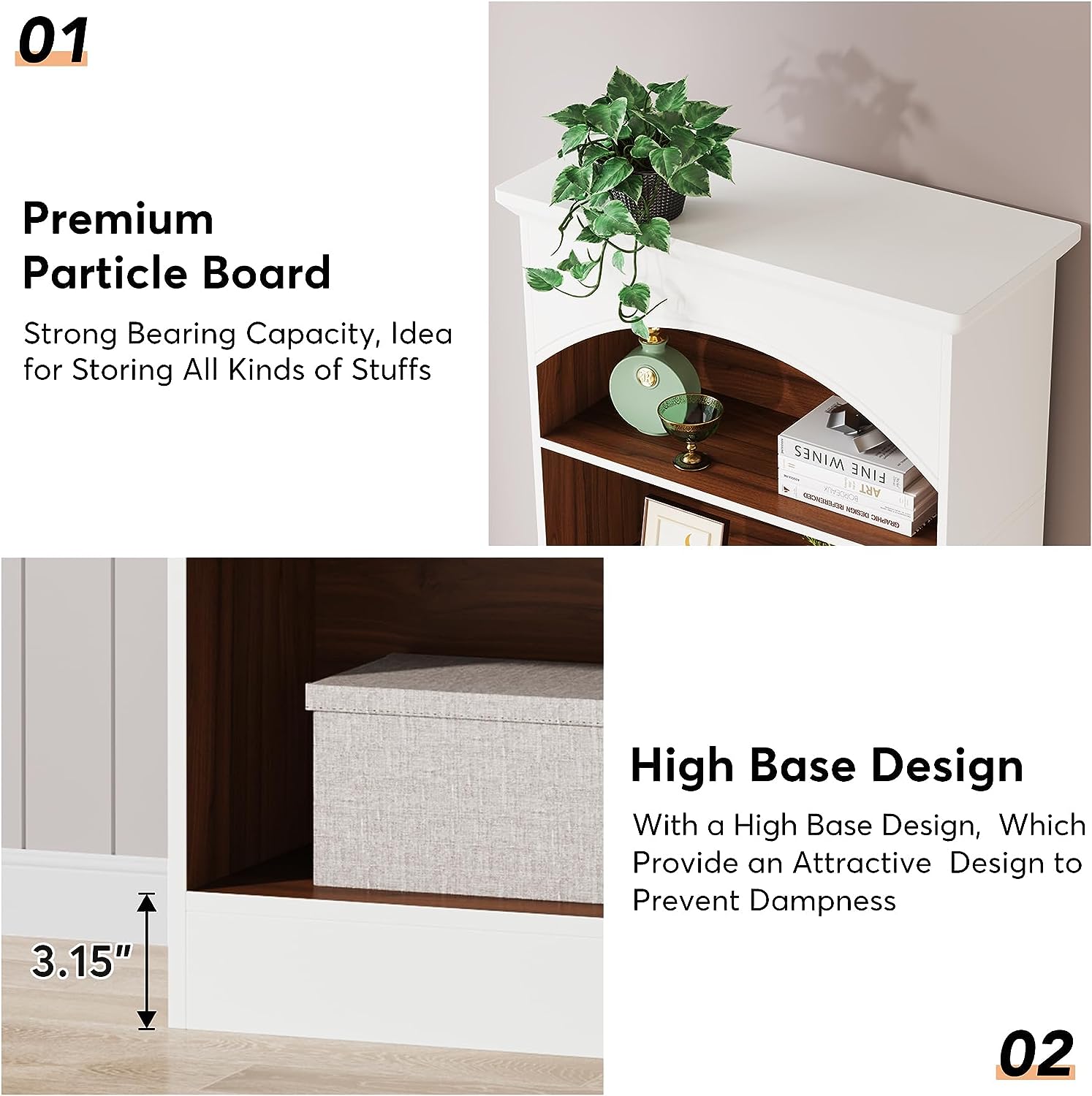 Tribesigns Tribesigns Bookcase, 70.9" Tall Bookshelf with 5-Tier Storage Shelves