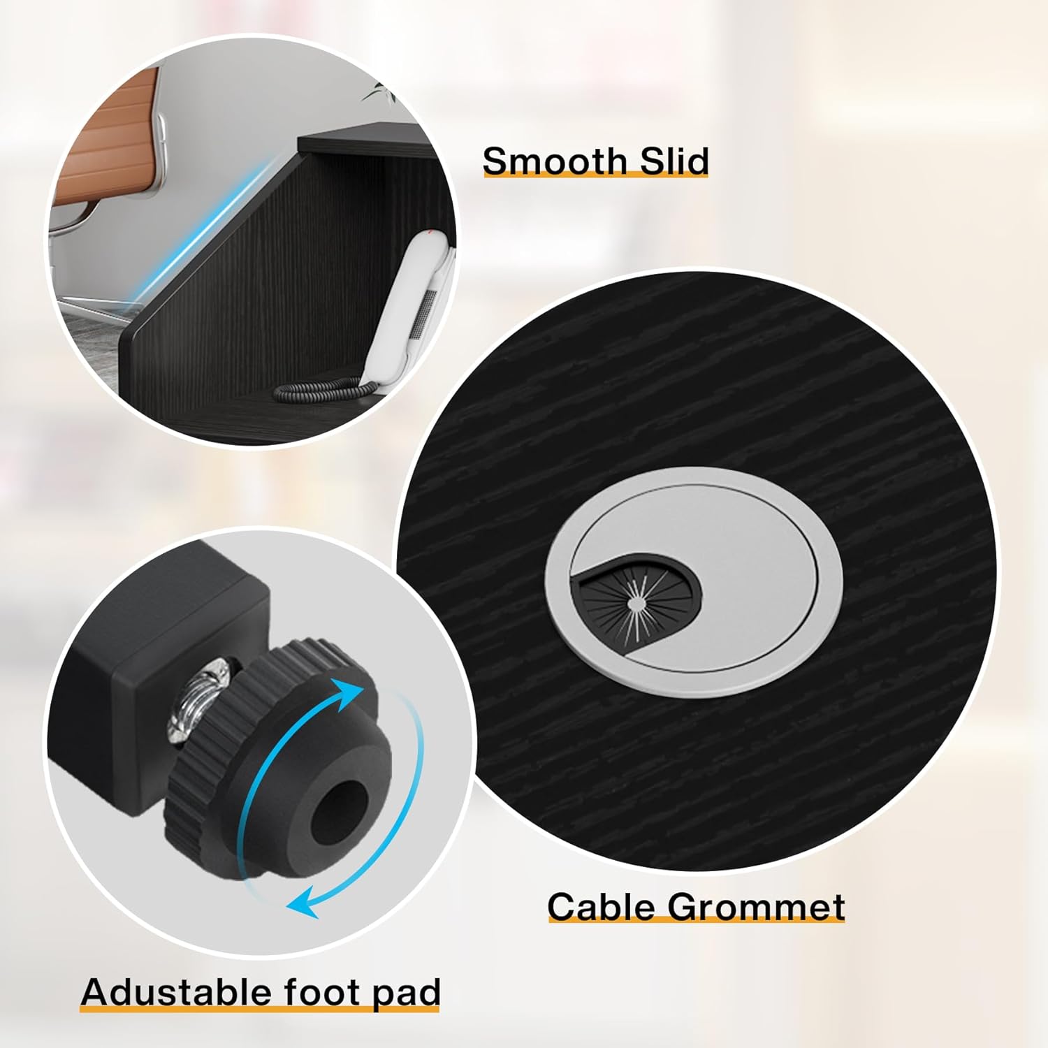 46.46" Modern Reception Desk, White Front Counter with Cable Grommet for Salon and Home Office