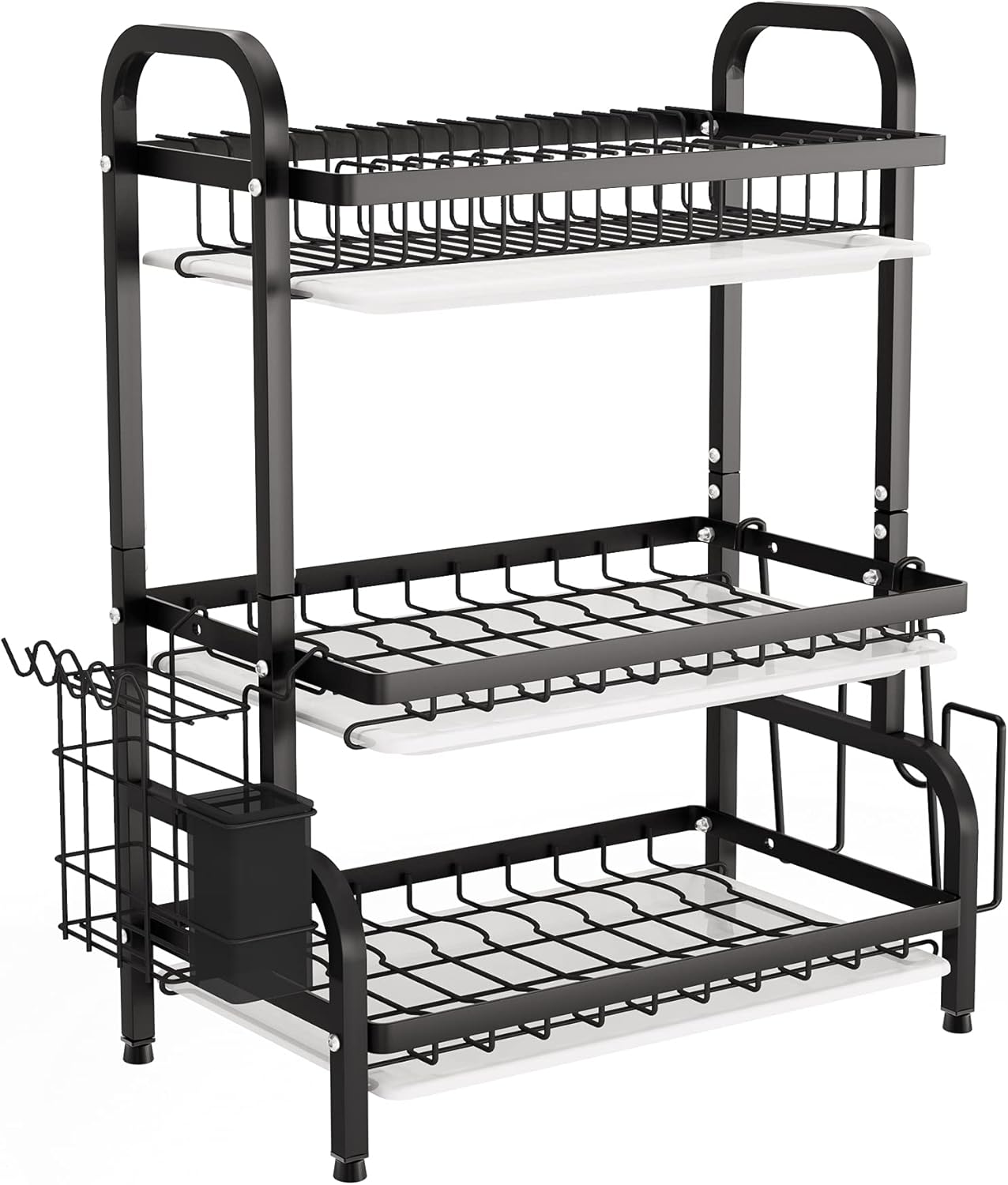 3-Tier Drying Rack, Capacity Dish Rack with Utensil Holder