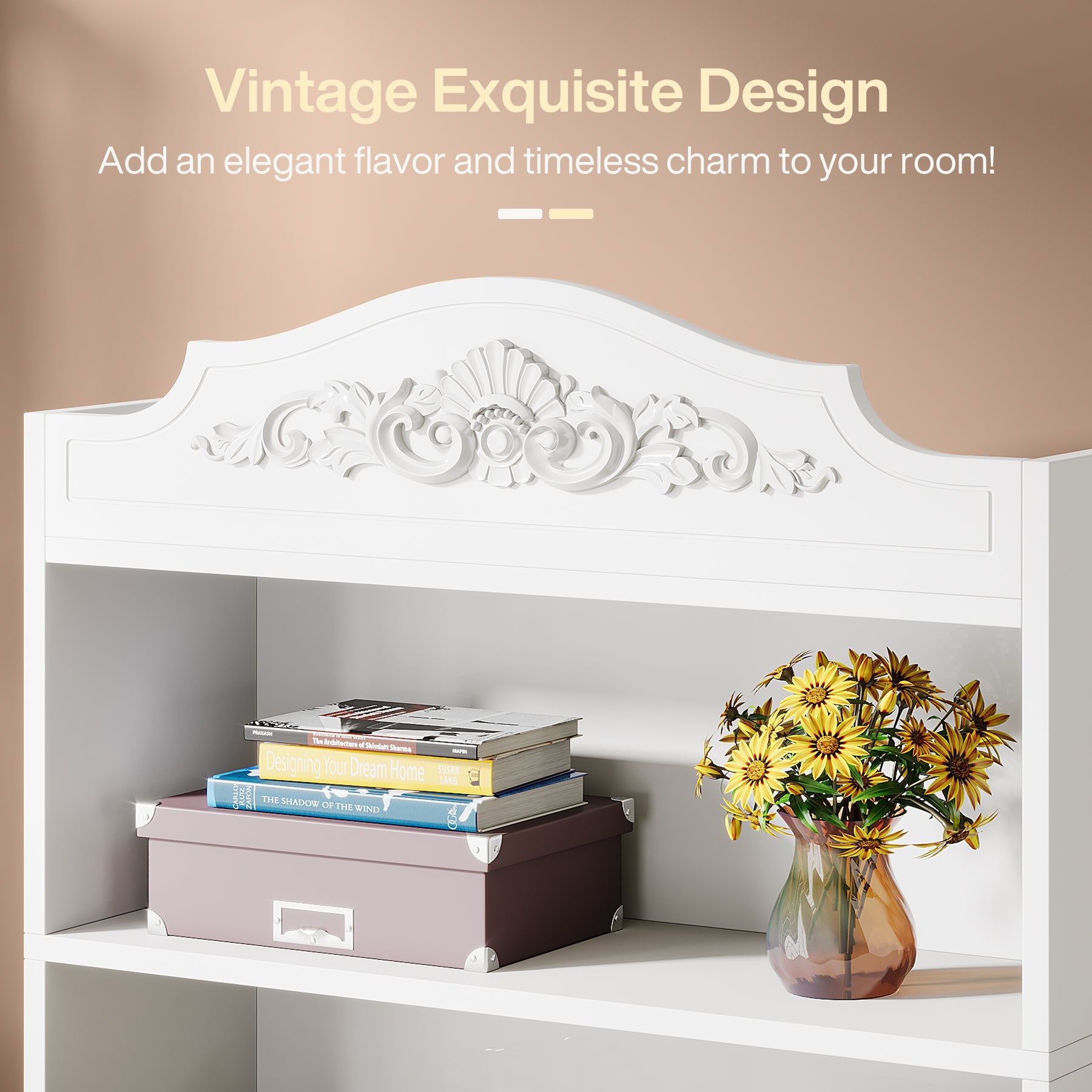 72" Modern Bookshelf, Freestanding Etagere Bookcase with Storage Shelves Tribesigns