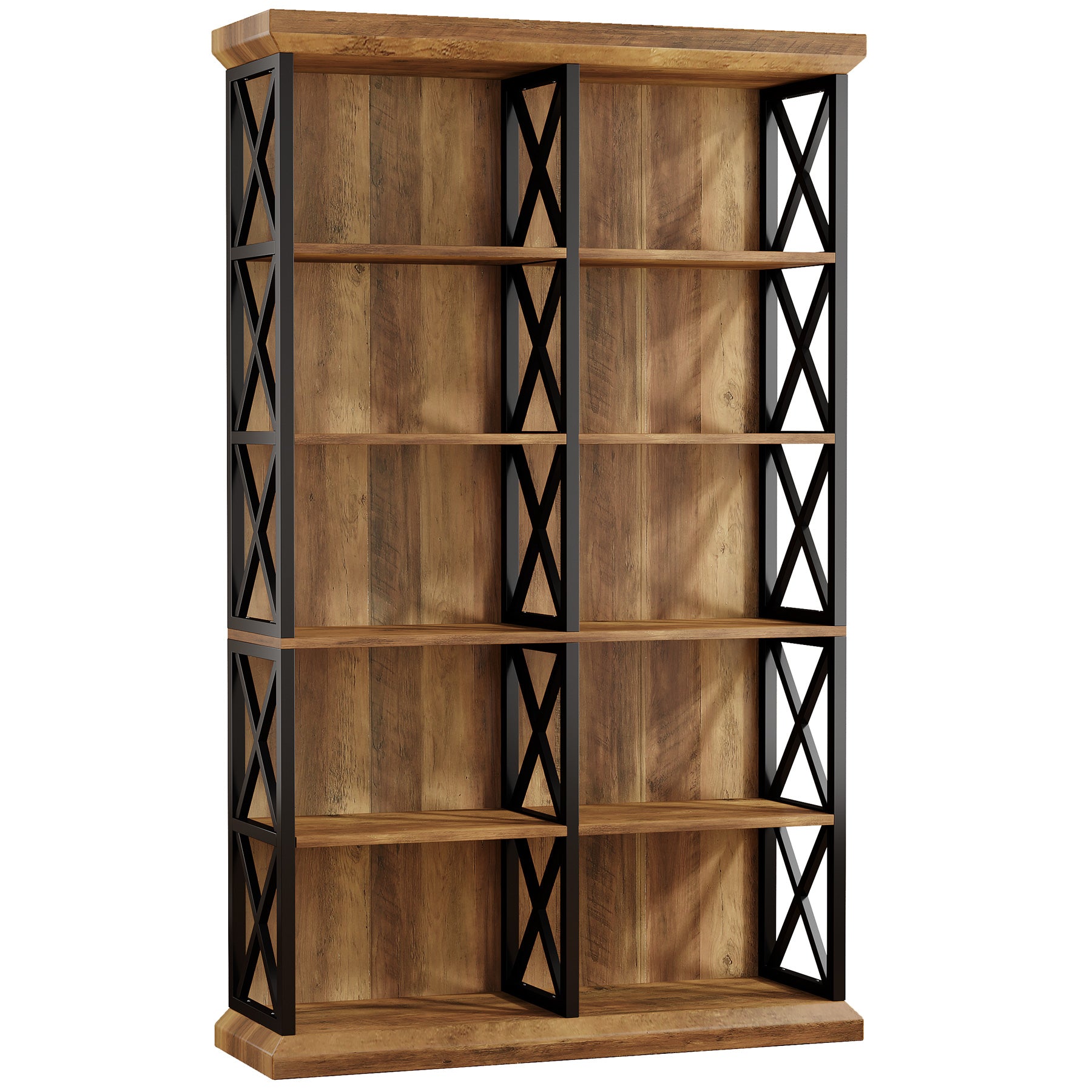 75" Tall Bookcase, 6-Tier Industrial Bookshelf Display Storage Etagere for Home Office