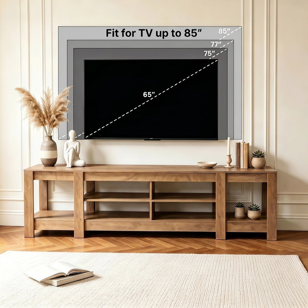 78.7" Low TV Stand, Farmhouse Media Console with Shelf for TVs Up to 85"