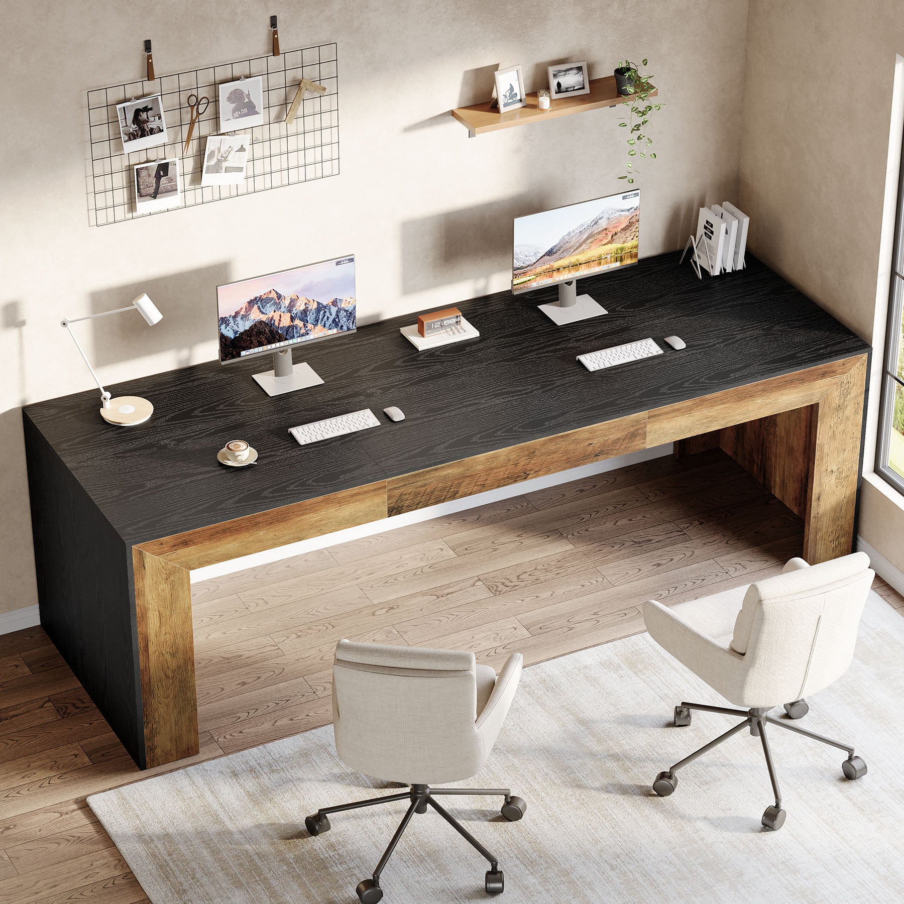 78.7" Computer Desk, Long Two-Person Desk Executive Desk for Home Office
