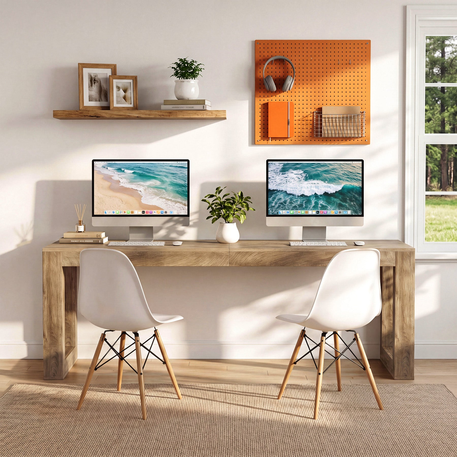 78.7" Executive Double Desks, Large Home Office Computer Writing Table