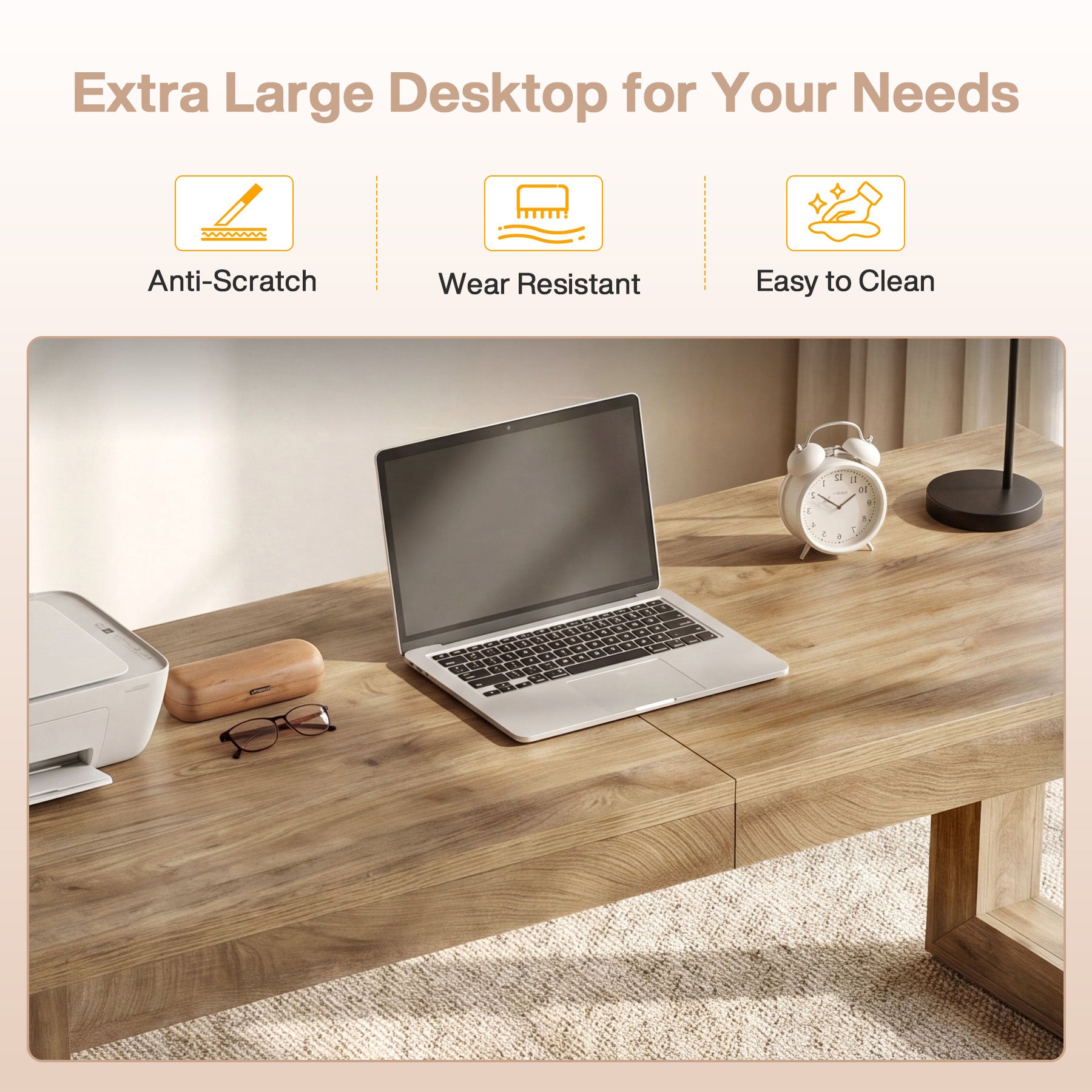 78.7" Executive Double Desks, Large Home Office Computer Writing Table