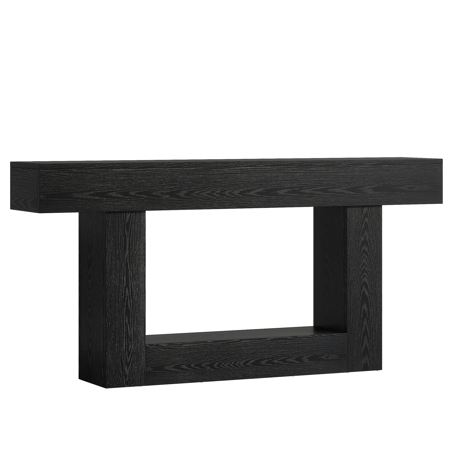 63" Wooden Console Table, Farmhouse 2-Tier Sofa Table Entryway Table