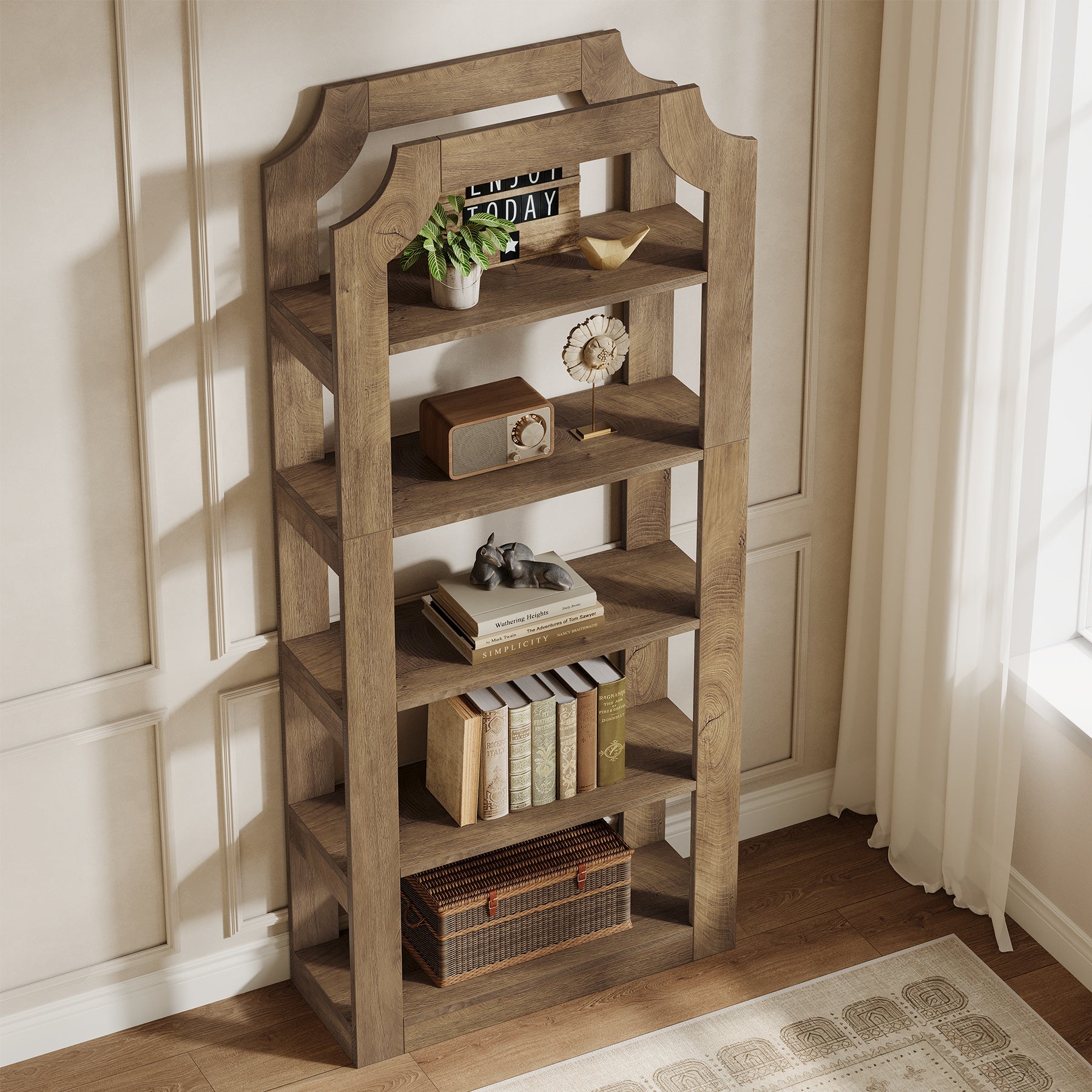 5-Tier Bookshelf, 70.9" Freestanding Bookcase with Open Storage Shelves