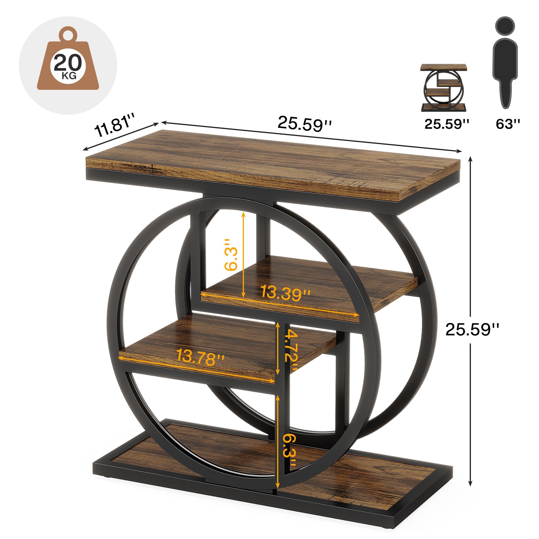accent table with storage size
