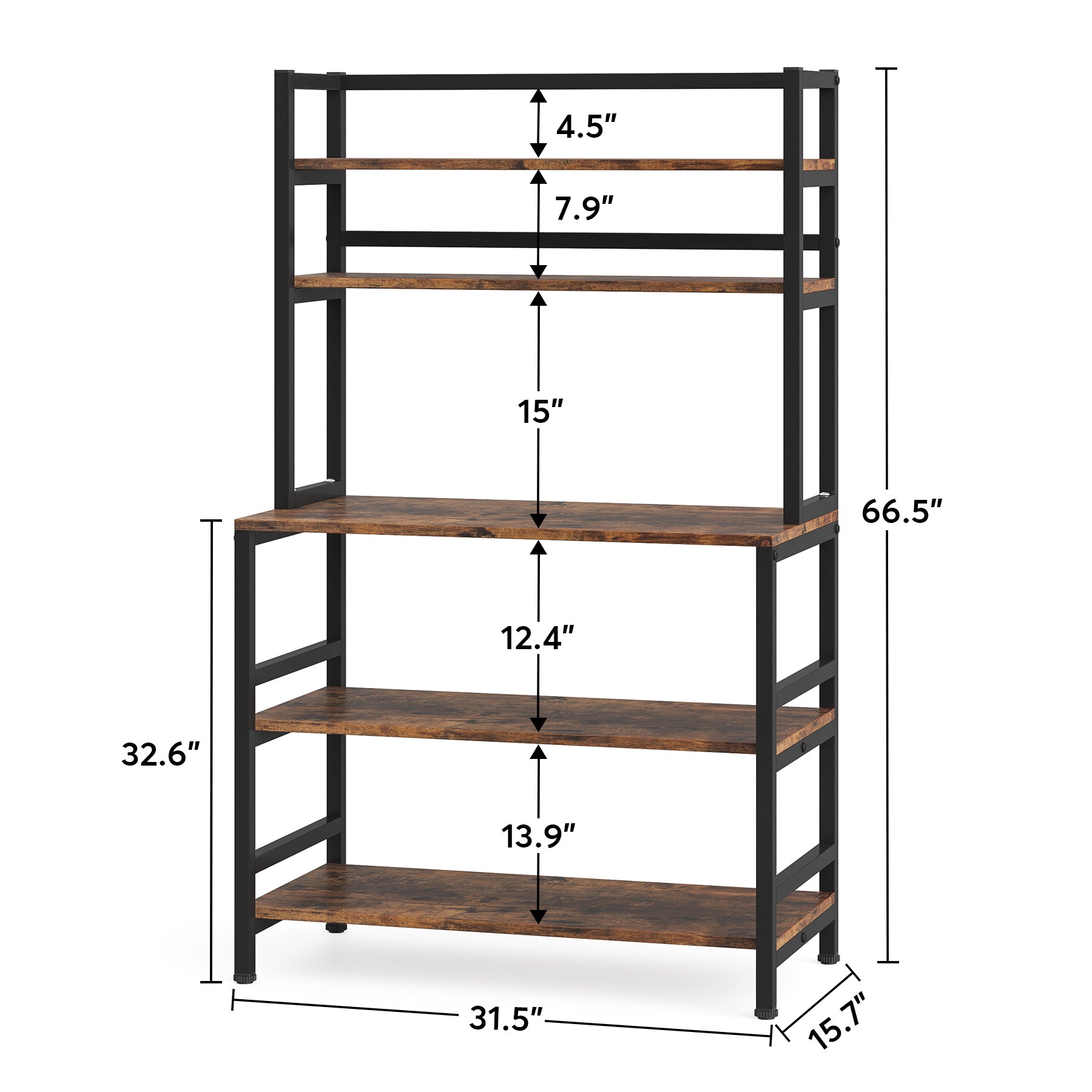 Industrial Kitchen Baker's Rack, 5 - Tier Kitchen Utility Storage Shelf Tribesigns