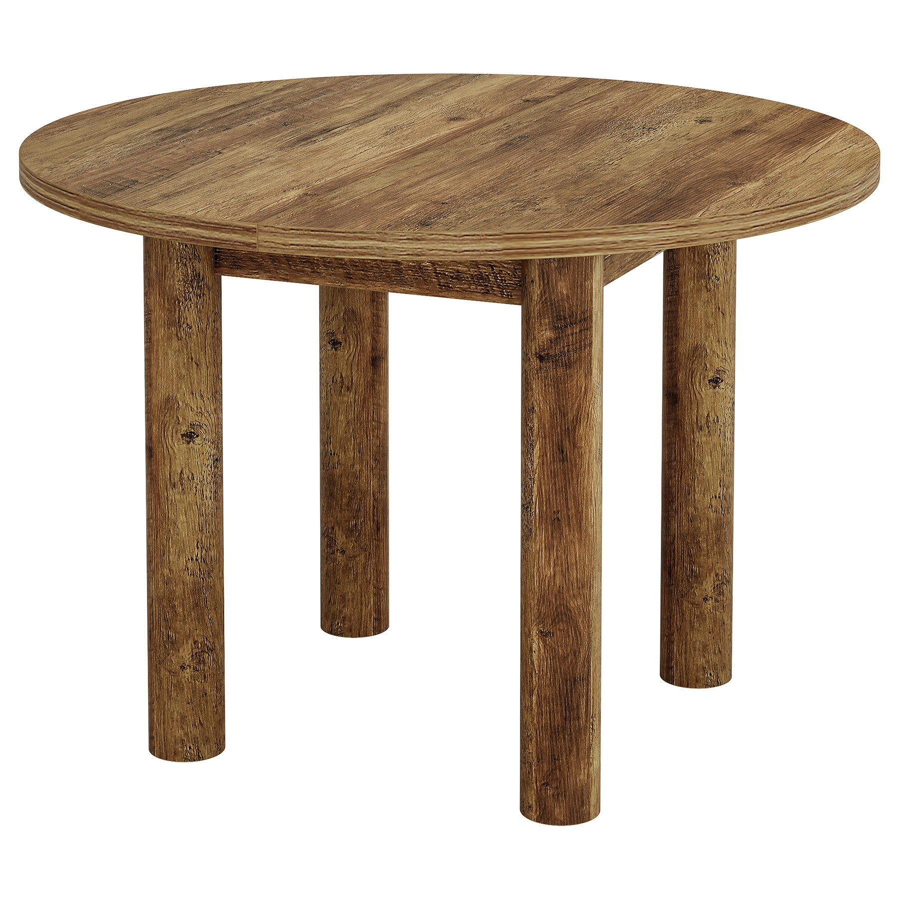 Round Dining Table, 39" Farmhouse Kitchen Table with Sturdy Legs for 4
