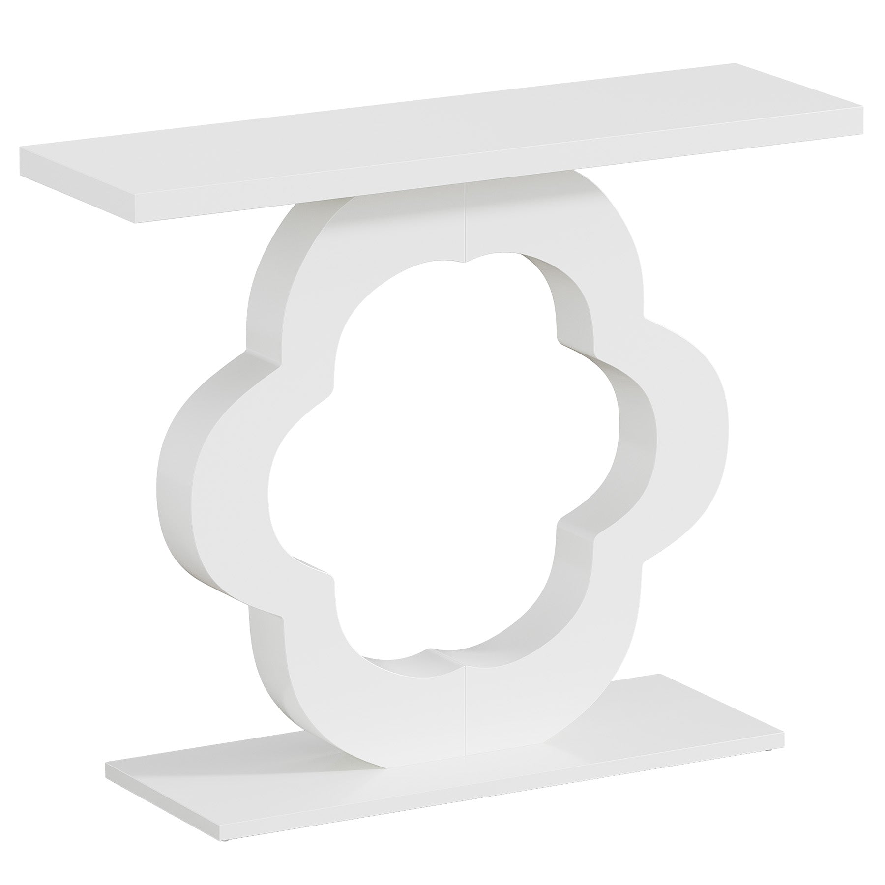 39.4" Console Table, Modern Entryway Sofa Table with Flower Cutout Base
