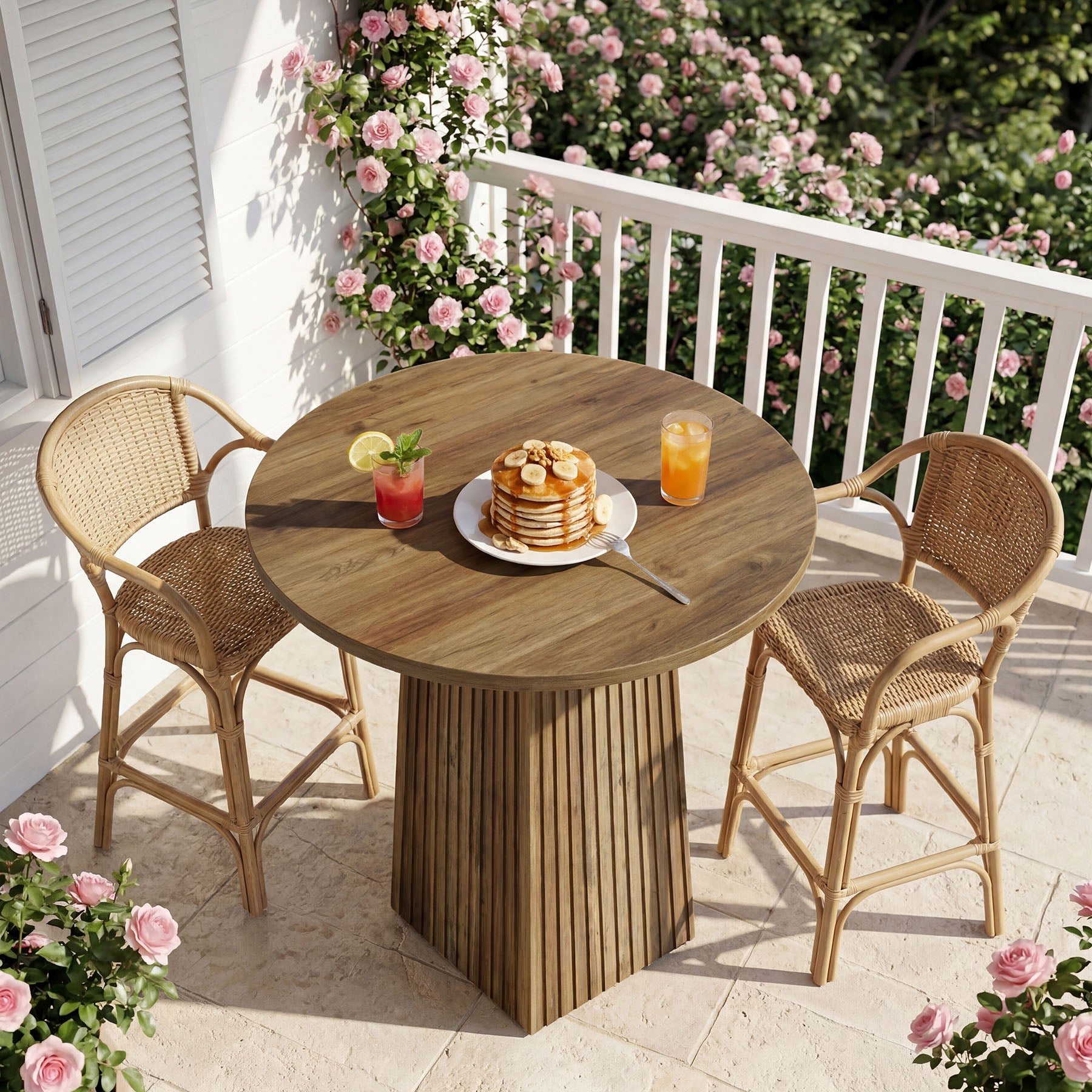 Round Bar Table, 31.5" Pub Table Dining Table for Dining Room, Kitchen