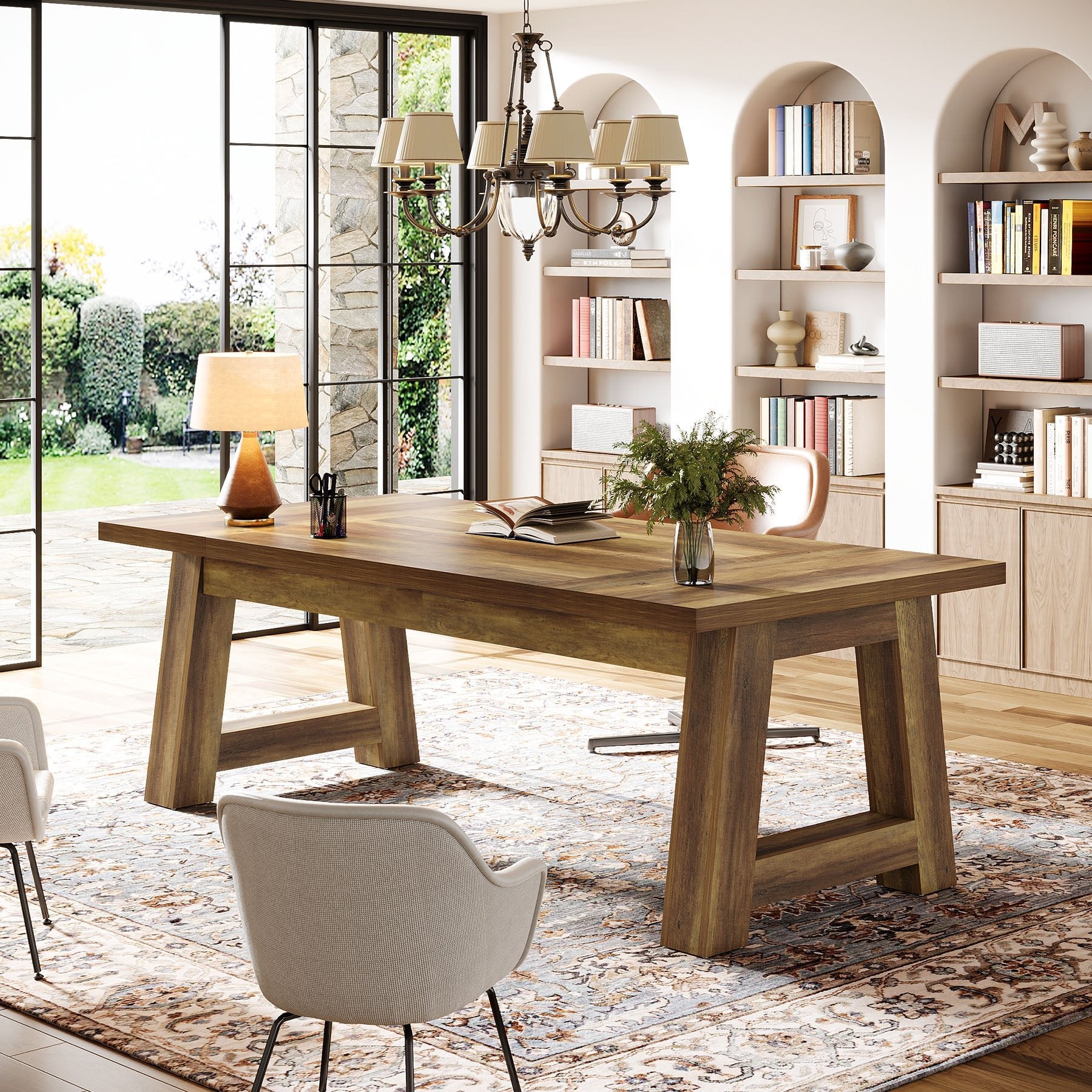 70.5" Executive Desk, Large Office Computer Desk with Thickened Frame Tribesigns