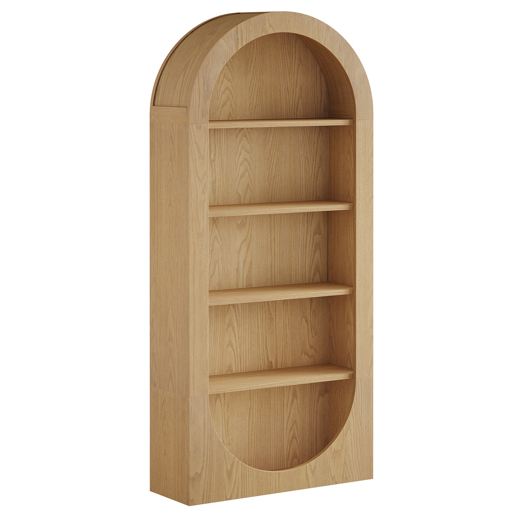 70.9" Bookshelf, 5-Tier Arched Bookcase with Open Display Shelves