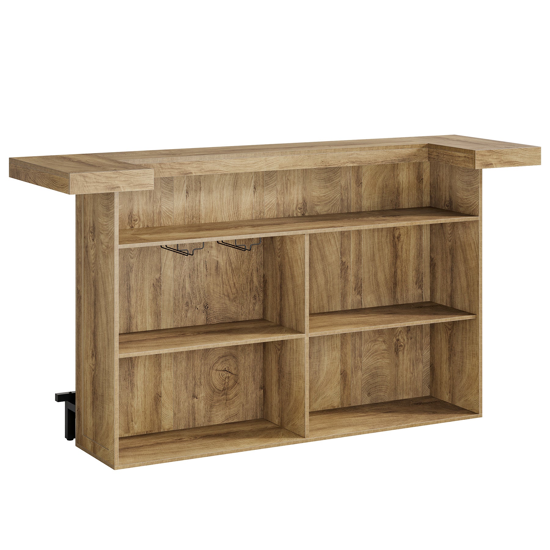 70.9" Bar Table, Modern Liquor Cabinet with 4-Tier Storage Shelves