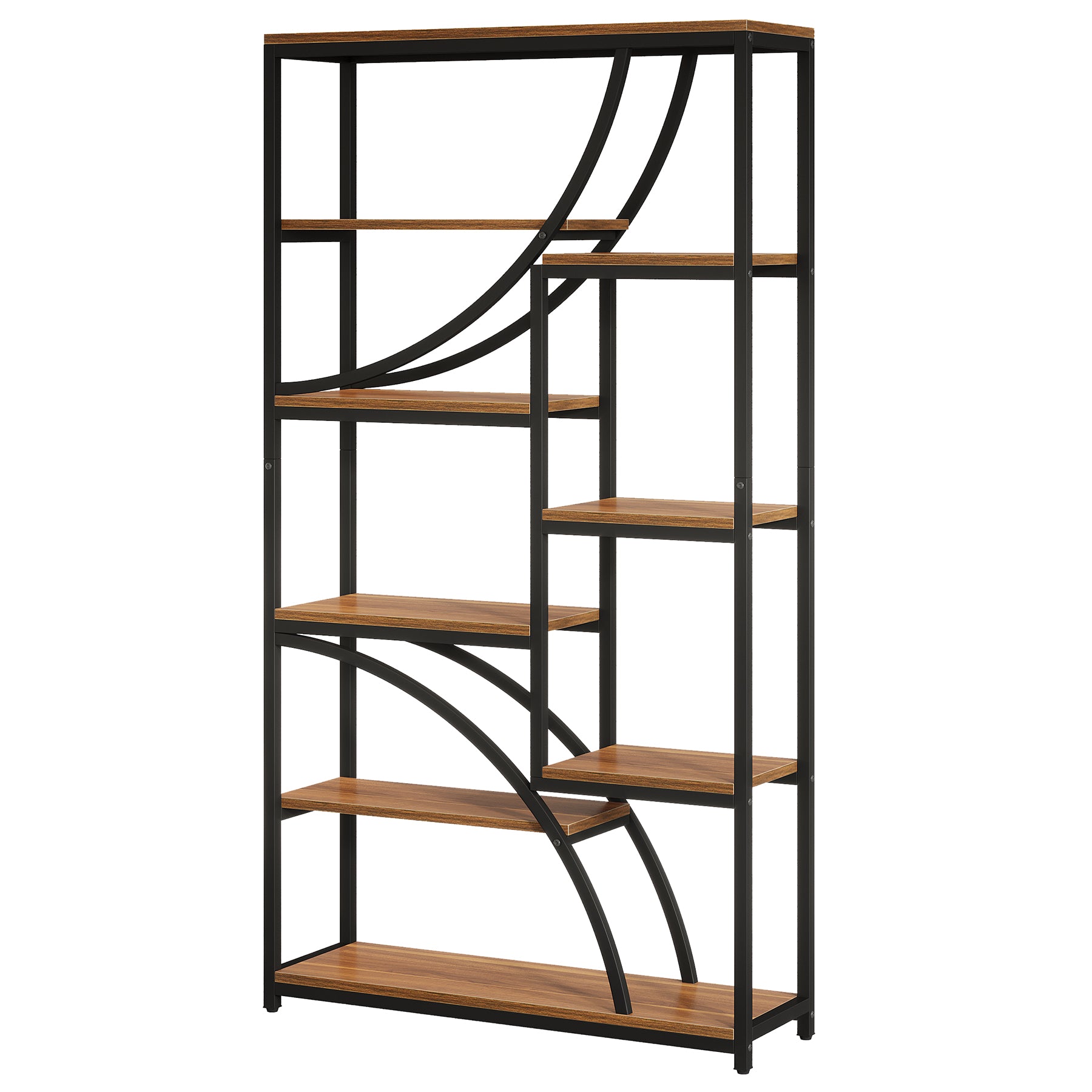 9-Tier Bookcase, 70.87" Industrial Etagere Bookshelf with Open Shelf
