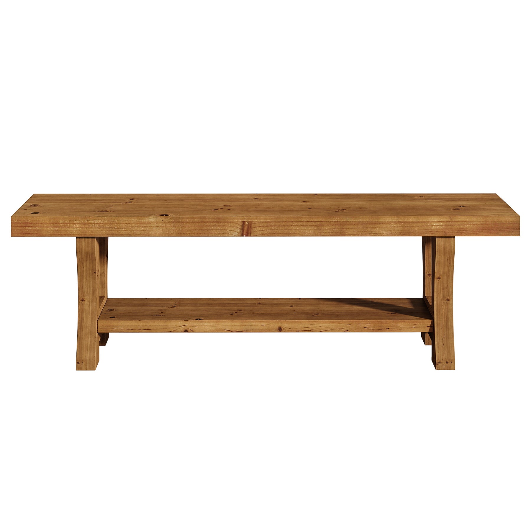55" Entryway Bench, Solid Wood End of Bed Bench Dining Seat