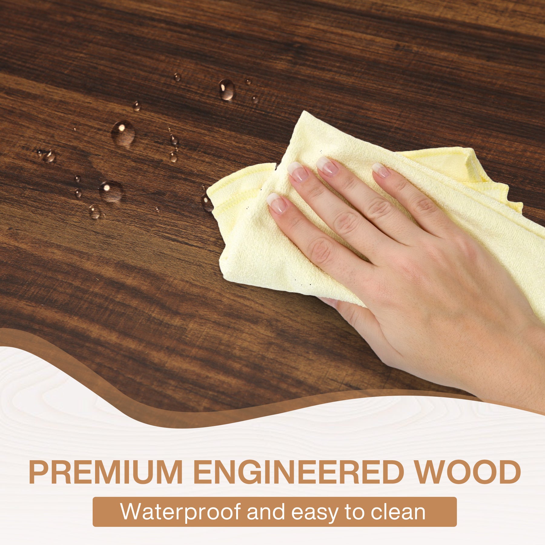 70.8" Farmhouse Dining Table for 6, Rectangular Wood Kitchen Table with Metal Legs