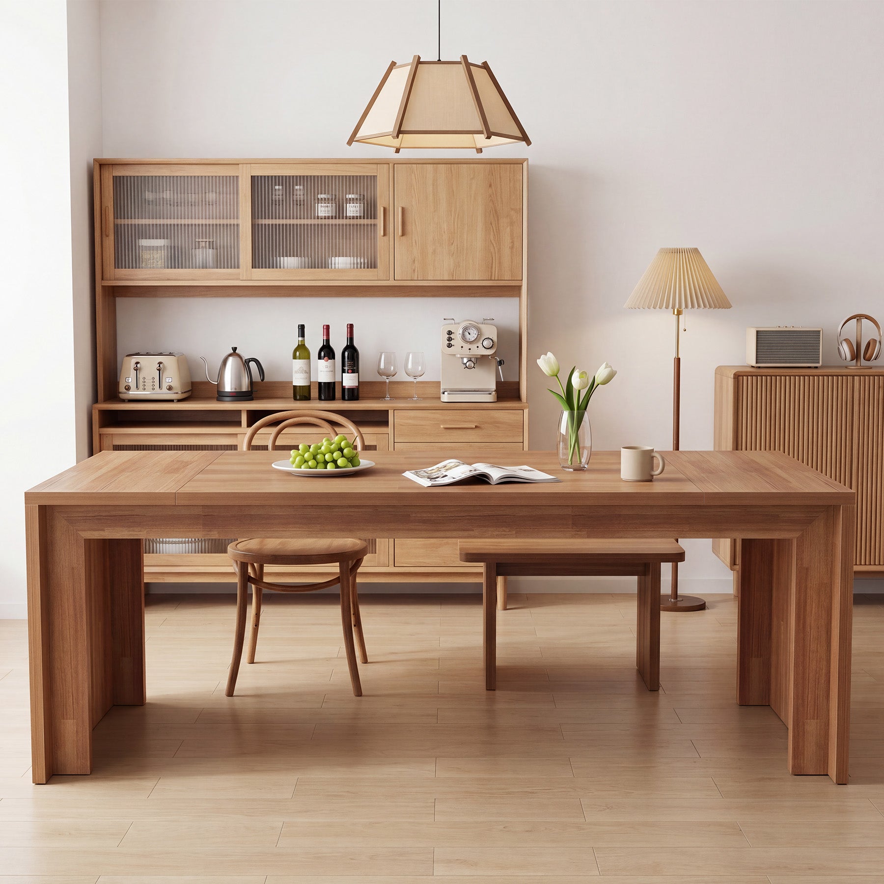 78.4" Dining Table for 6-8 People, Rectangular Kitchen Table for Dining Room