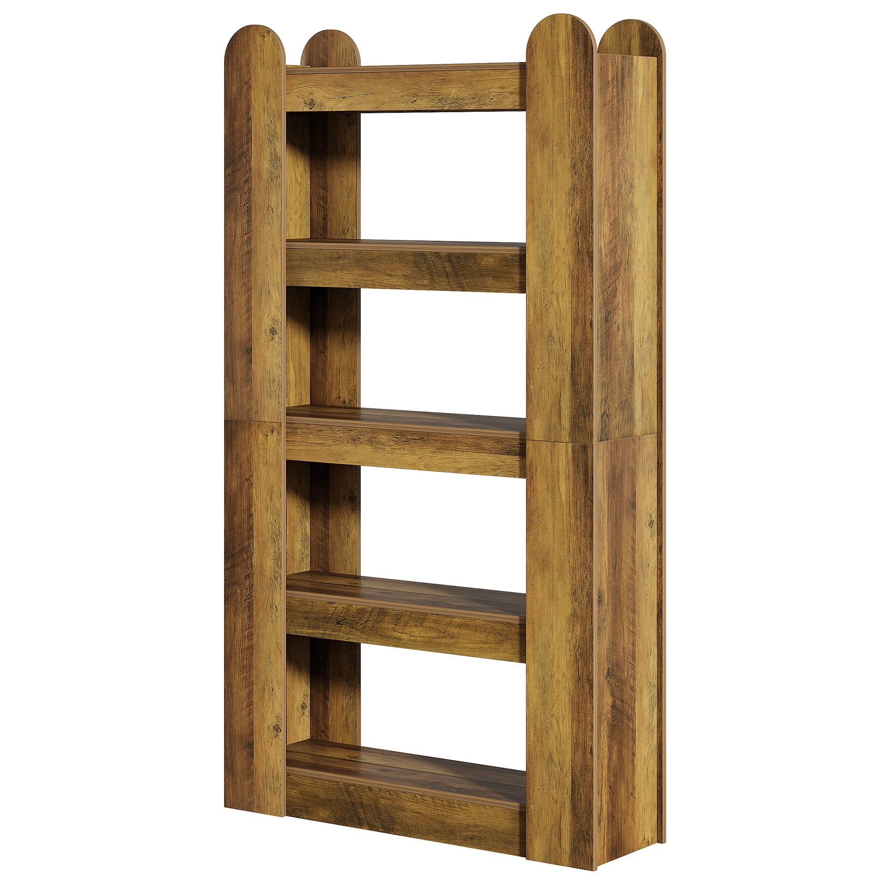 5-Tier Bookshelf, 70.86" Farmhouse Bookcase Display Shelf