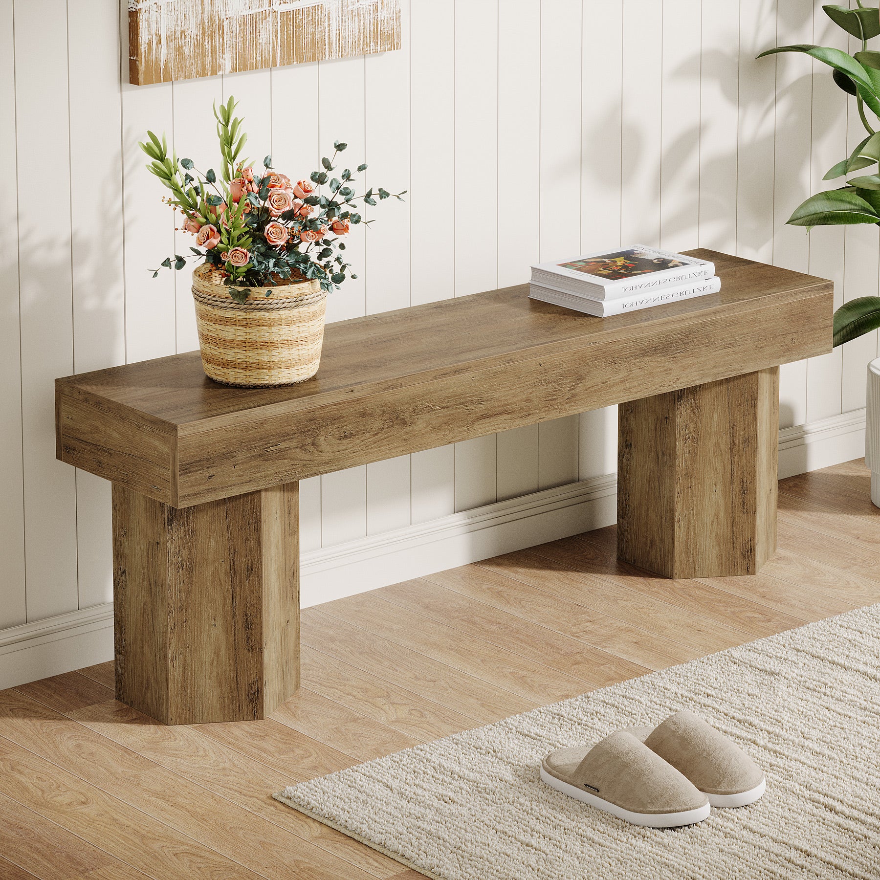 41" Entryway Bench, Wooden Indoor Hallway Bench