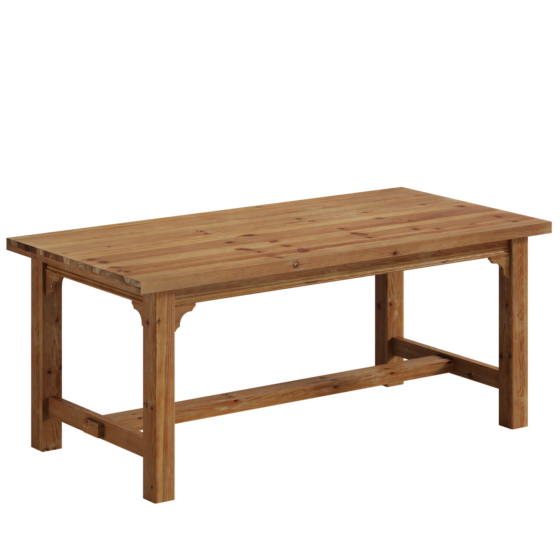 Solid Wood Executive Desk, 63" Computer Desk with Foot Bar for Home Office