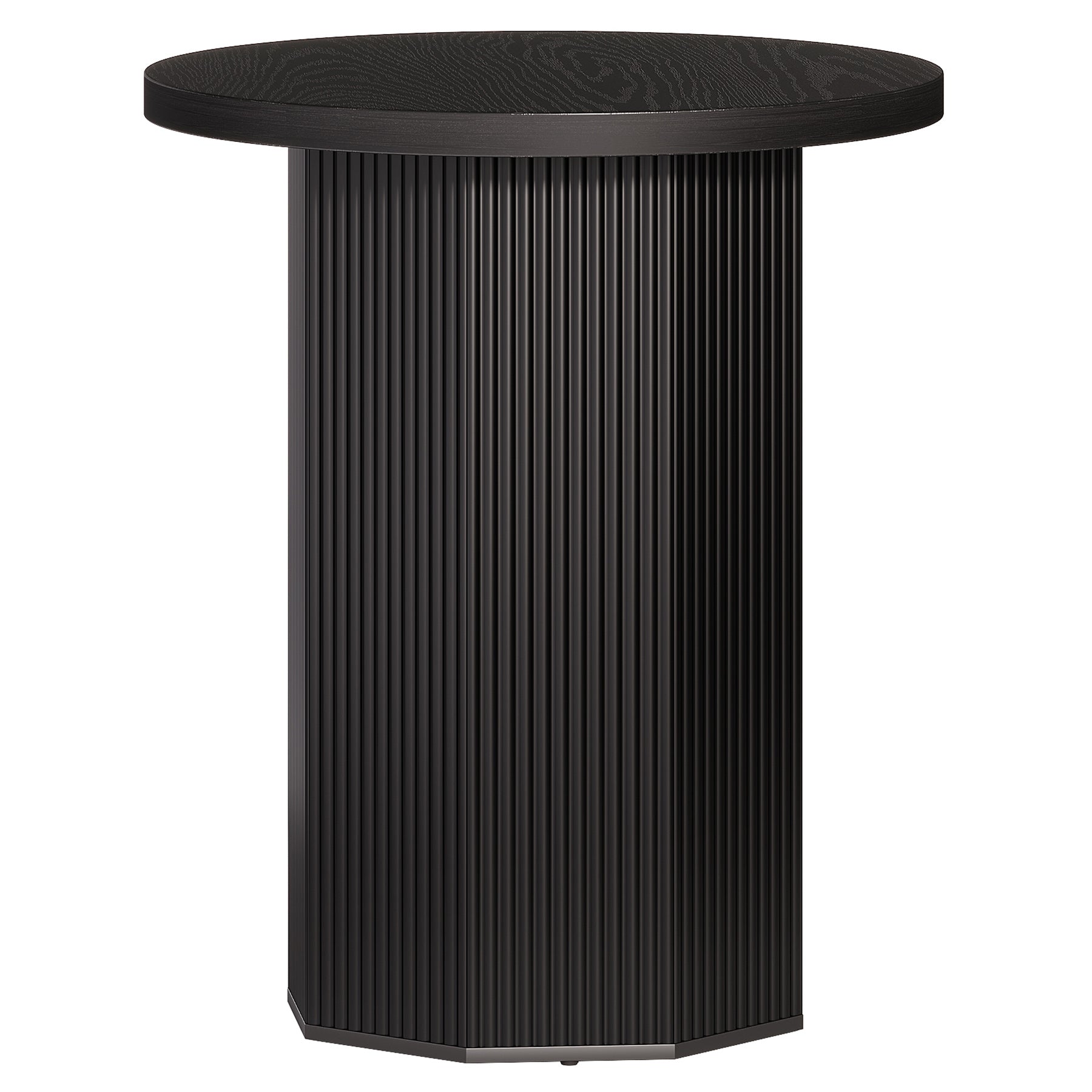 Round End Table, Narrow Side Table Nightstand with Stable Pedestal