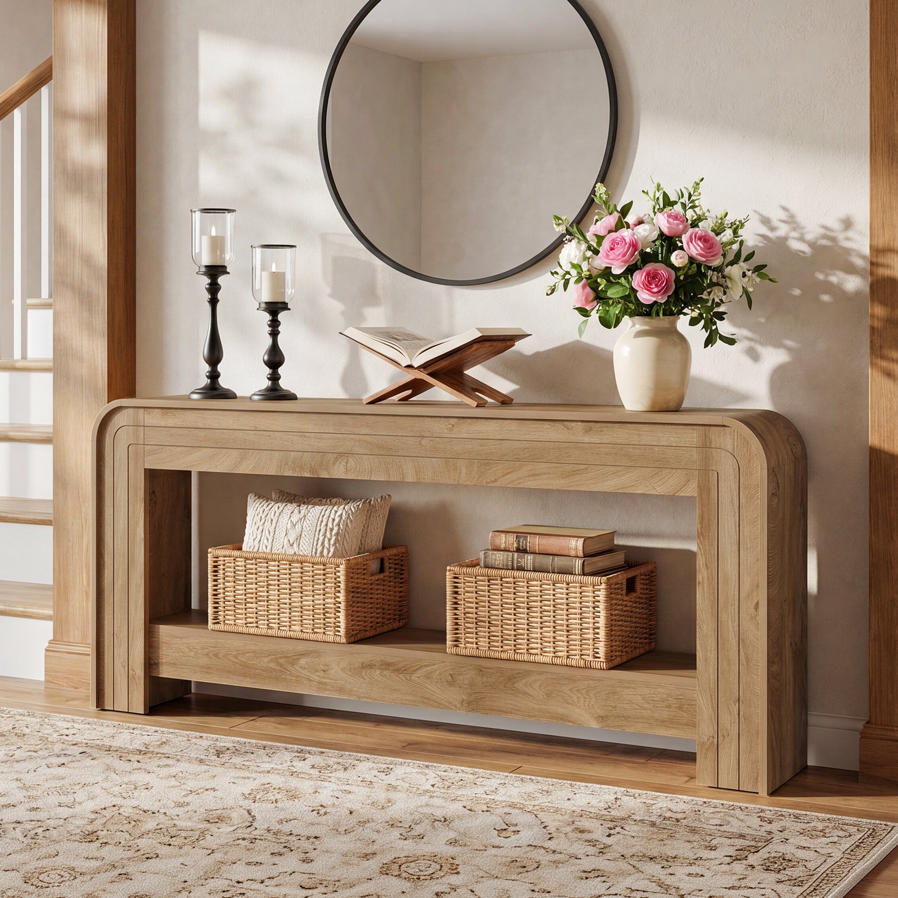 78.74" Extra Long Console Table with Storage