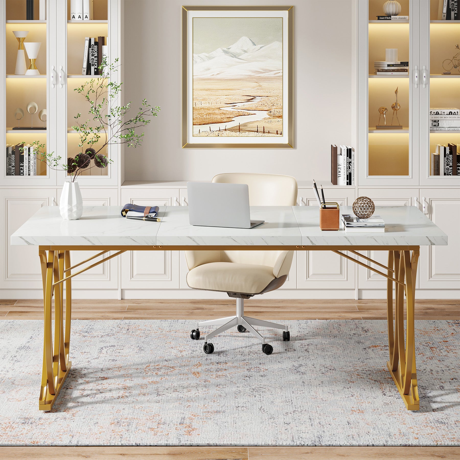 63" Executive Desk, Modern Computer Desk Conference Room Table Tribesigns