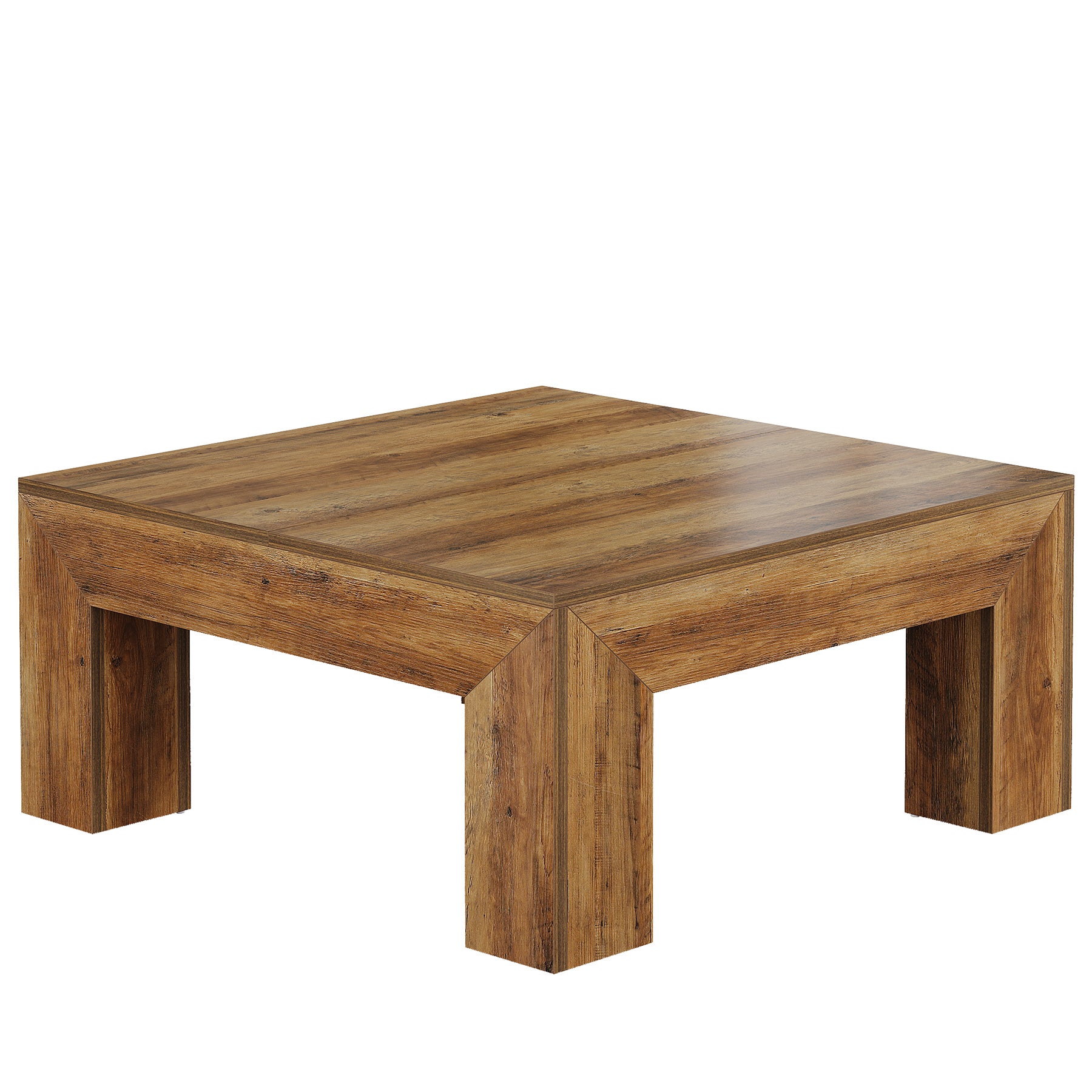 Square Coffee Table, 39.37" Center Tea Accent Table with Sturdy Legs
