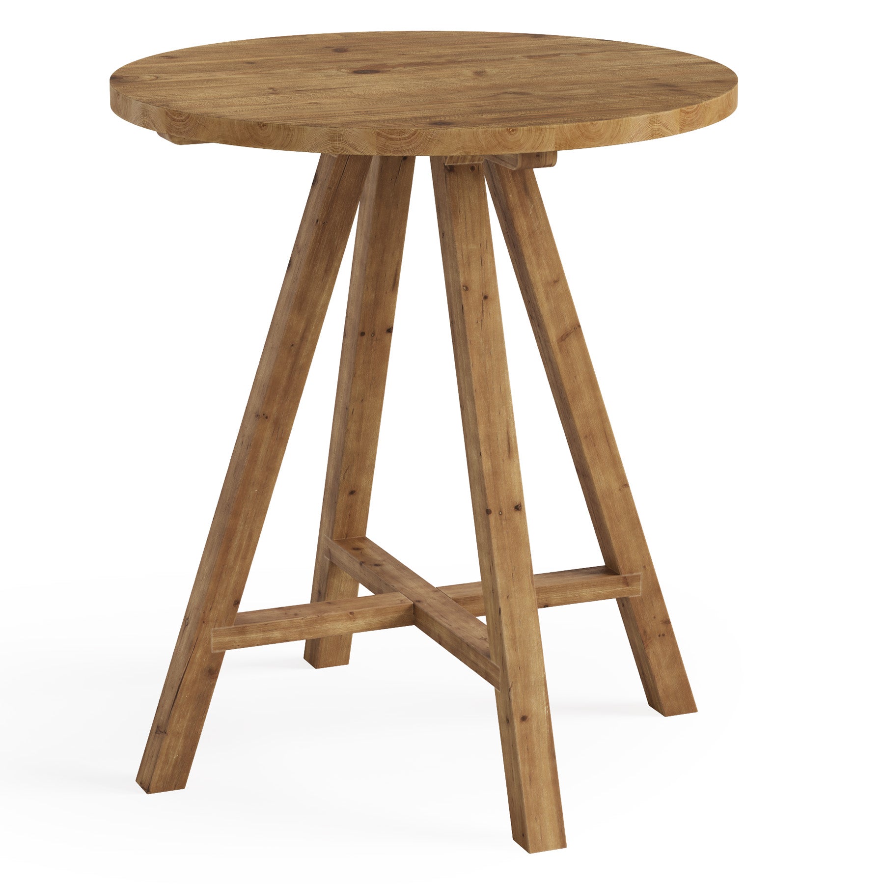 31.5" Round Bar Table, Solid Wood Pub Bistro Table