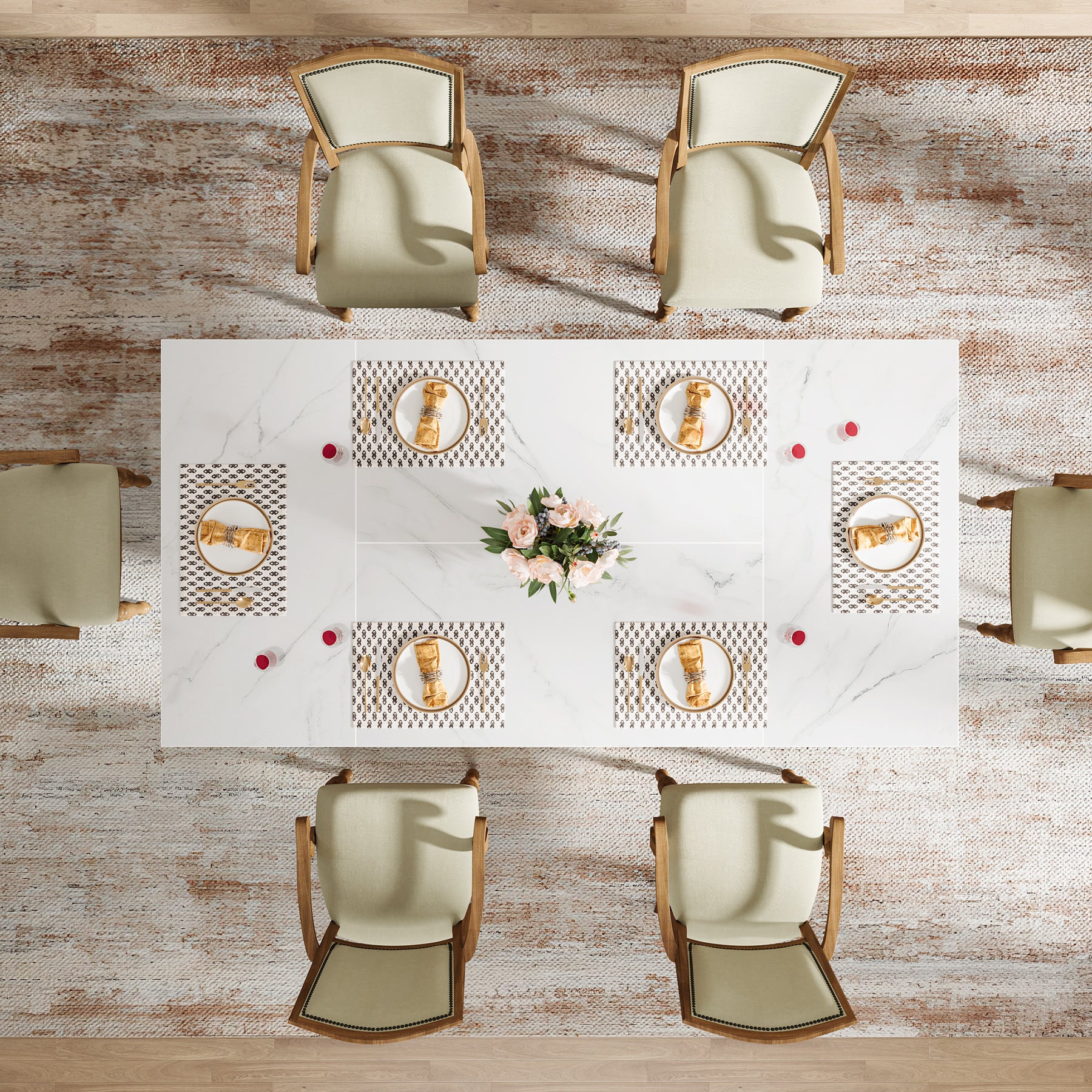 63" Dinning Table for 4-6, Rectangular Kitchen Table with Storage Cabinet