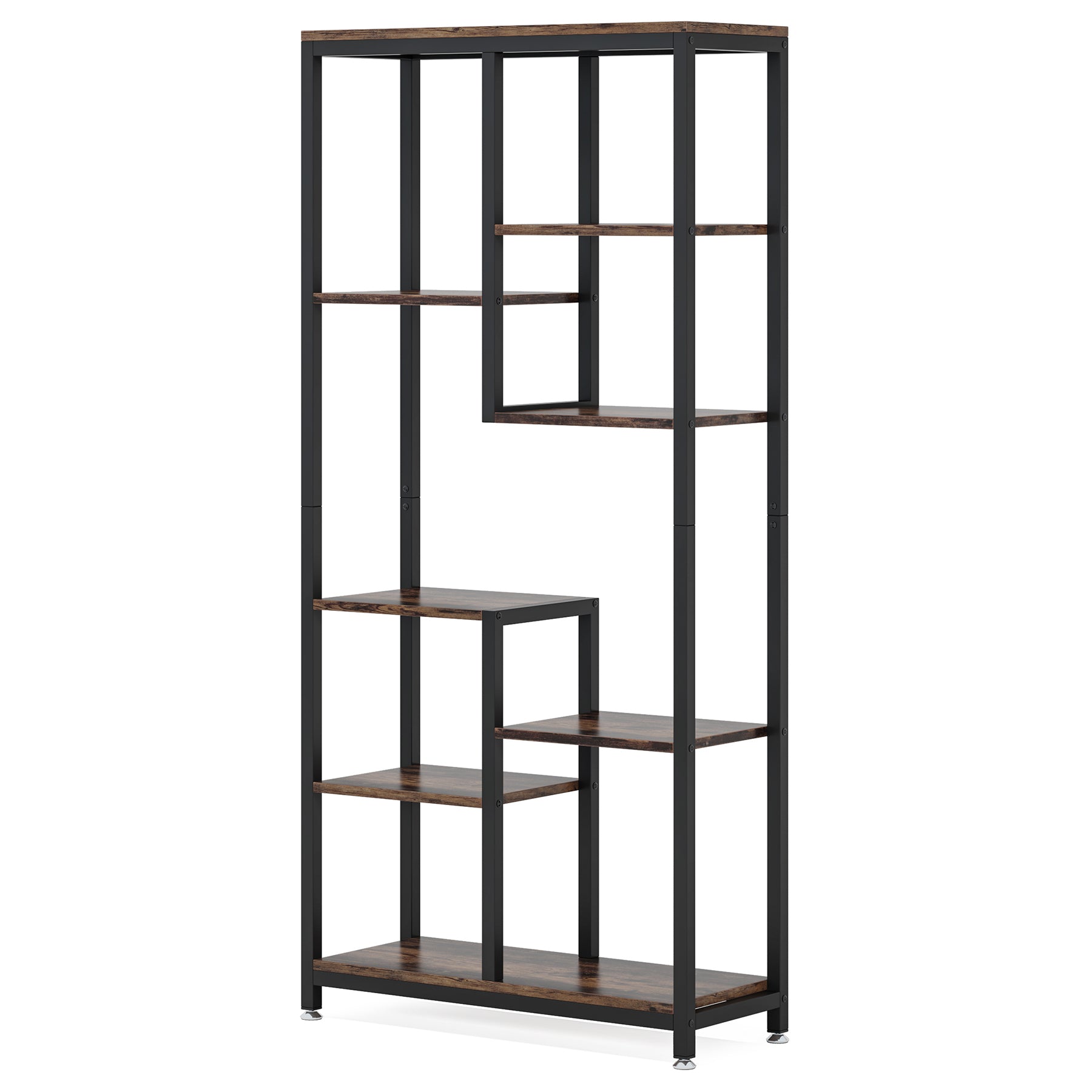 8-shelf Bookshelf, Industrial Open Bookcase Storage Display Rack Tribesigns