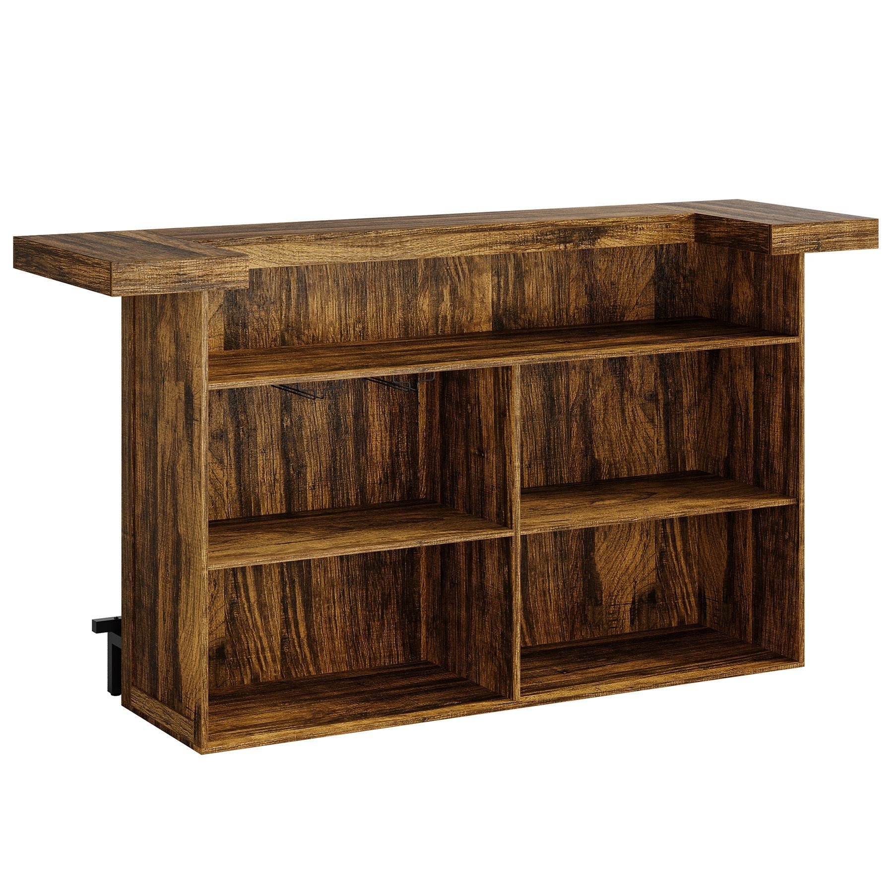 70.9" Bar Table, Modern Liquor Cabinet with 4-Tier Storage Shelves