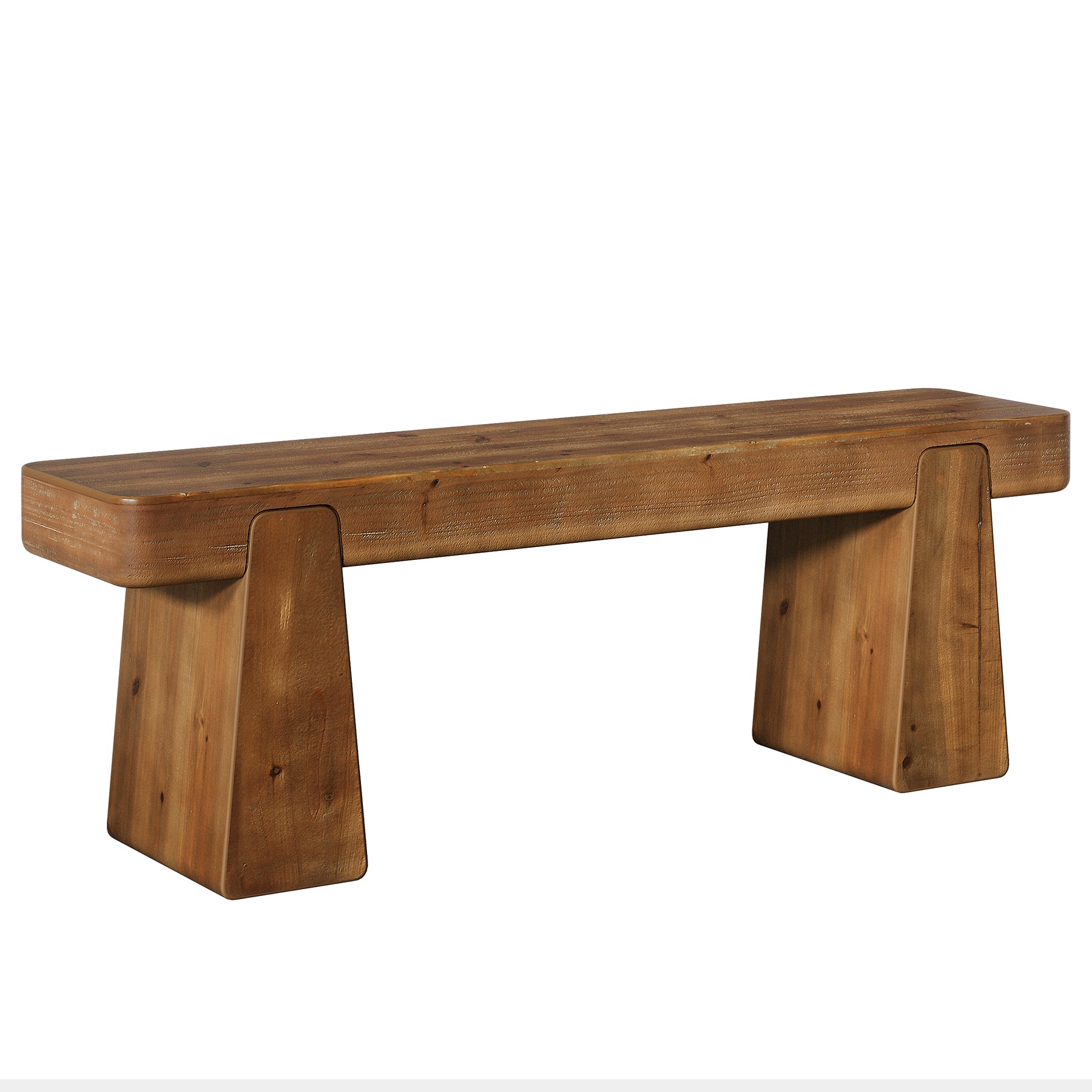 47" Solid Wood Entryway Bench, Farmhouse Shoe Bench with Thickened Legs