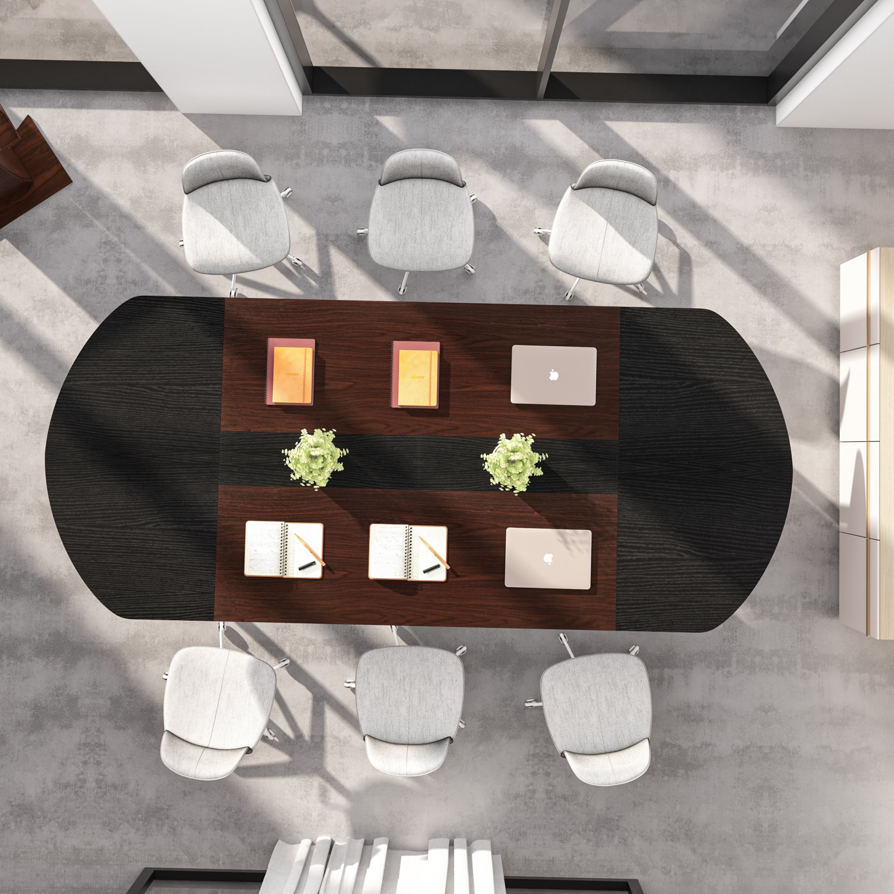 70.86" Oval Executive Desk, Modern Computer Meeting Table for Home Office Tribesigns